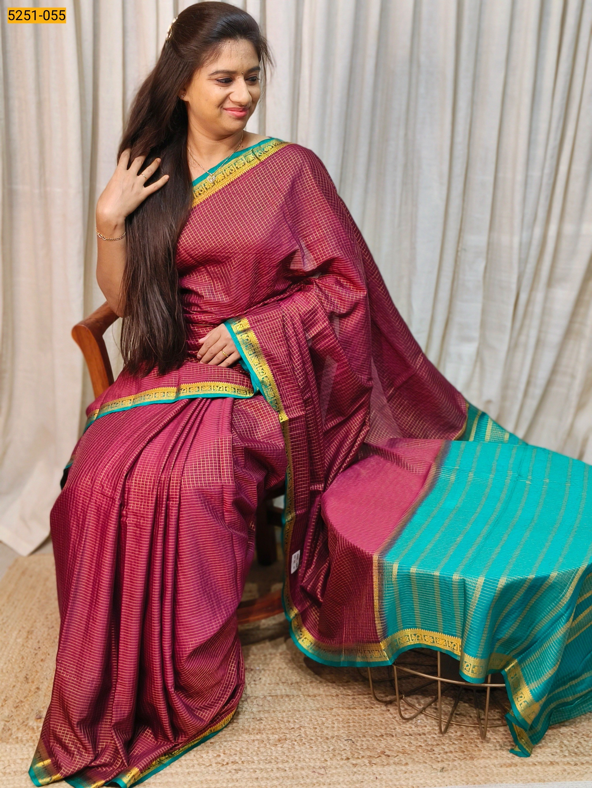 Maroon Fancy Mysore Crepe Silk Saree