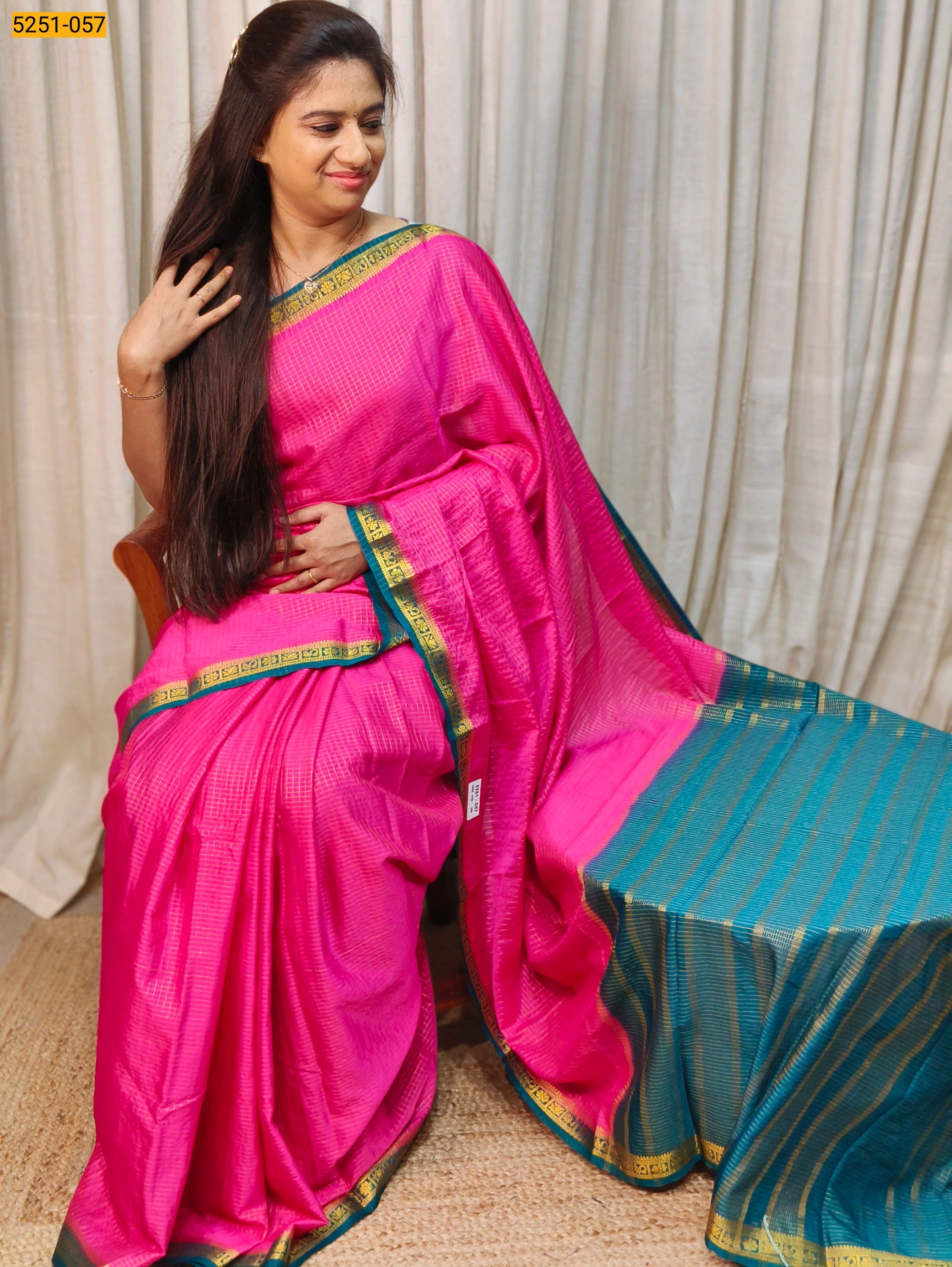 Pink Fancy Mysore Crepe Silk Saree