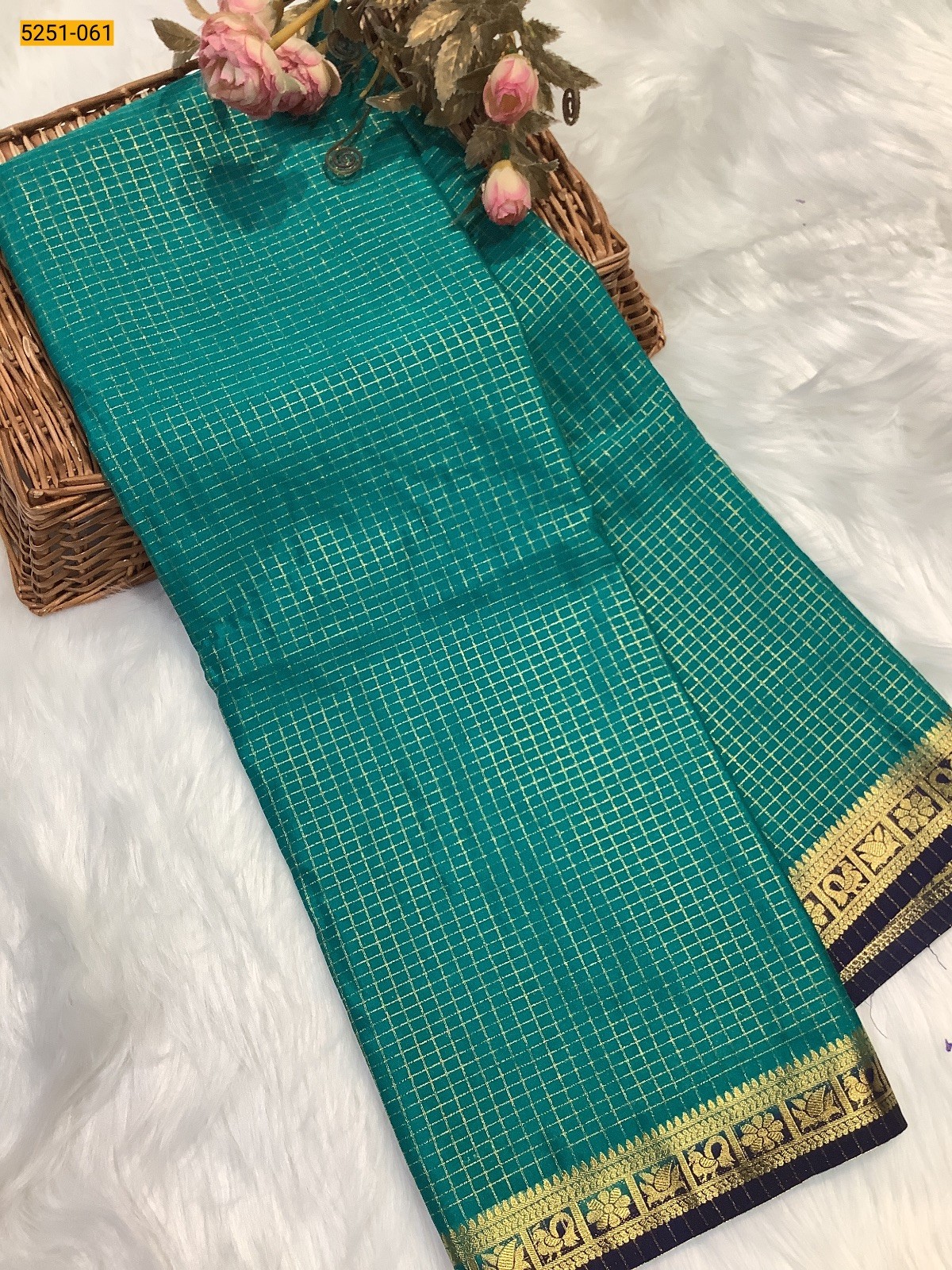 Green Fancy Mysore Crepe Silk Saree