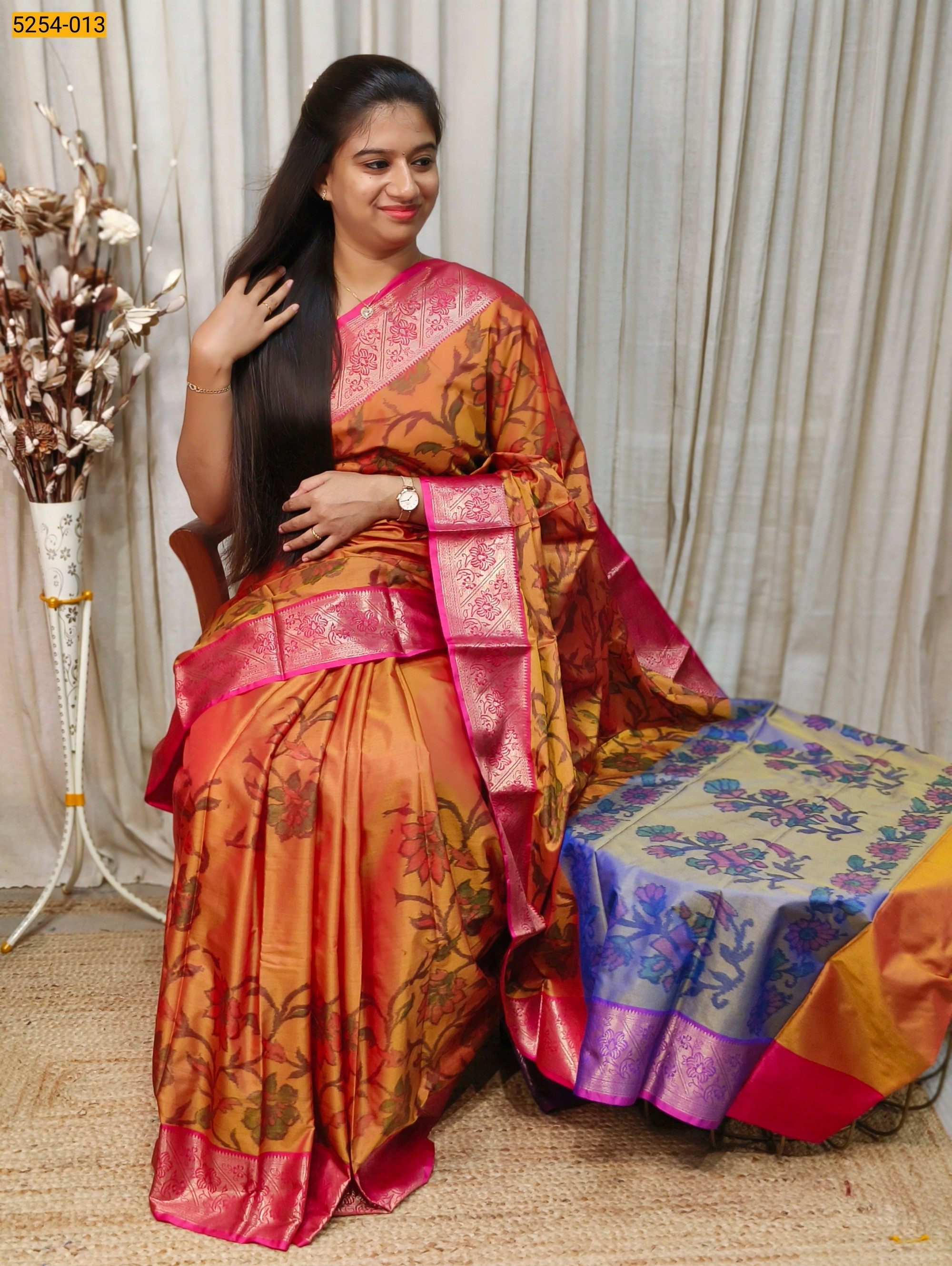 Yellow Pochampally Ikkat Print Soft Silk Saree