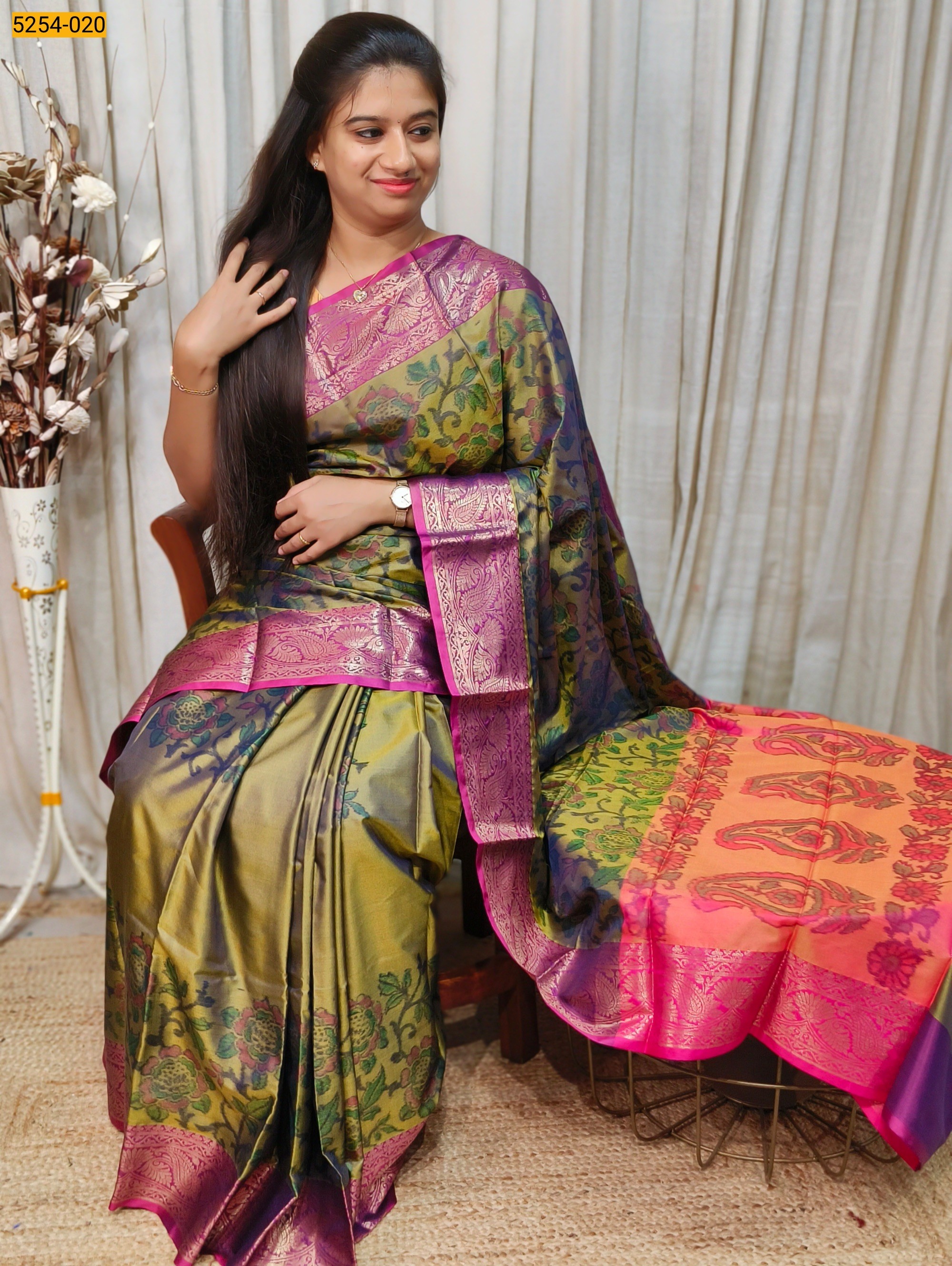 Green Pochampally Ikkat Print Soft Silk Saree