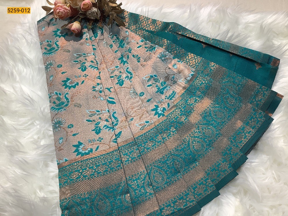 Rama Green Vaira Oosi Fancy Soft Silk Saree