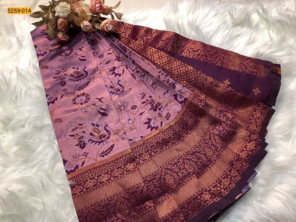 Lavender Vaira Oosi Fancy Soft Silk Saree