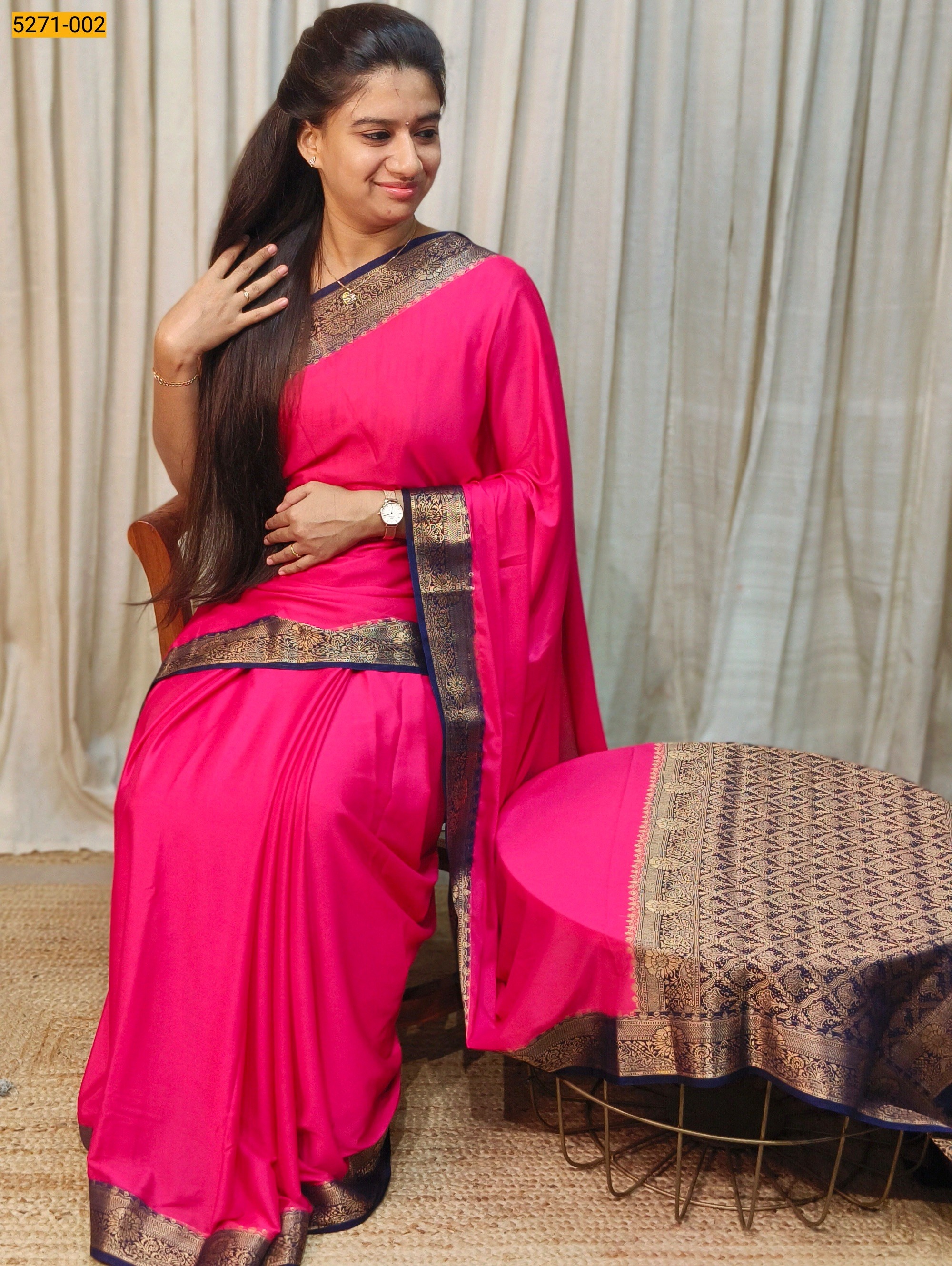 Pink Mysore Silk Saree