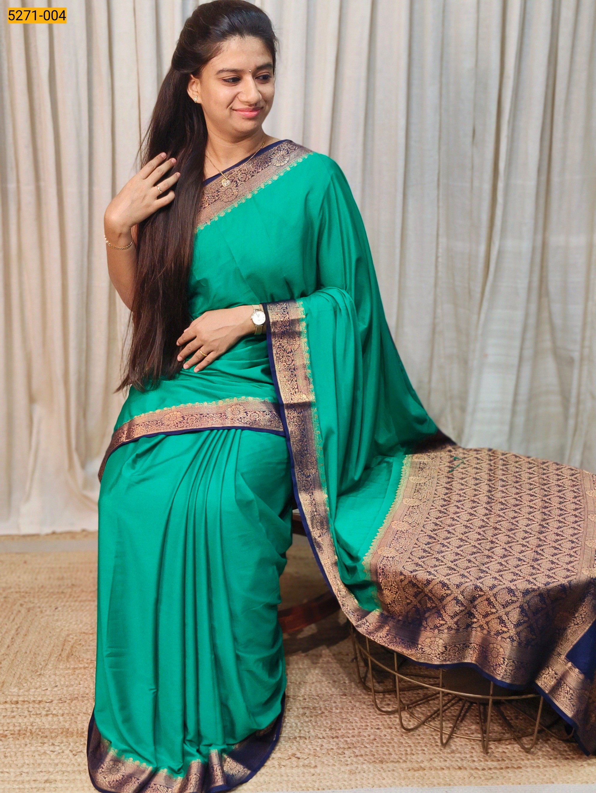 Rama Green Mysore Silk Saree