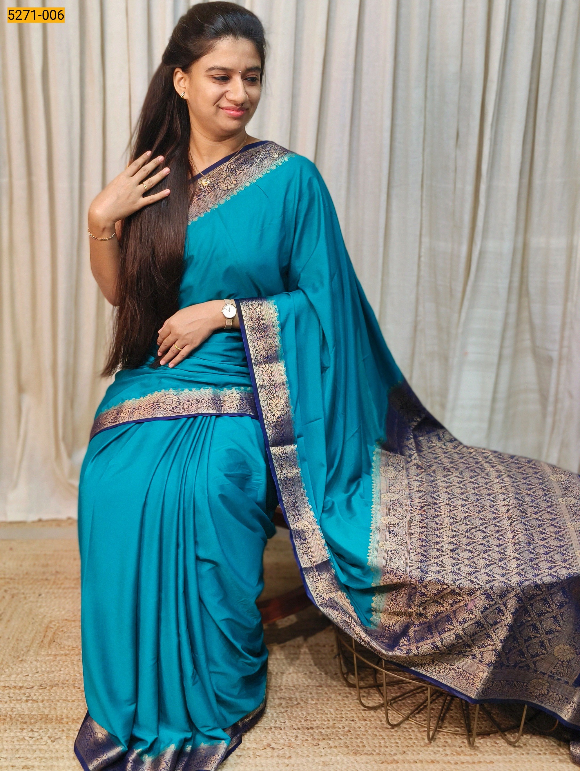 Rama Blue Mysore Silk Saree