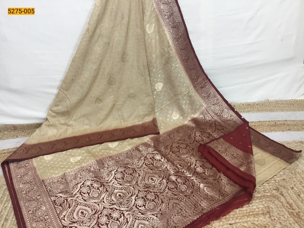 Sandal Banarasi Silk Saree