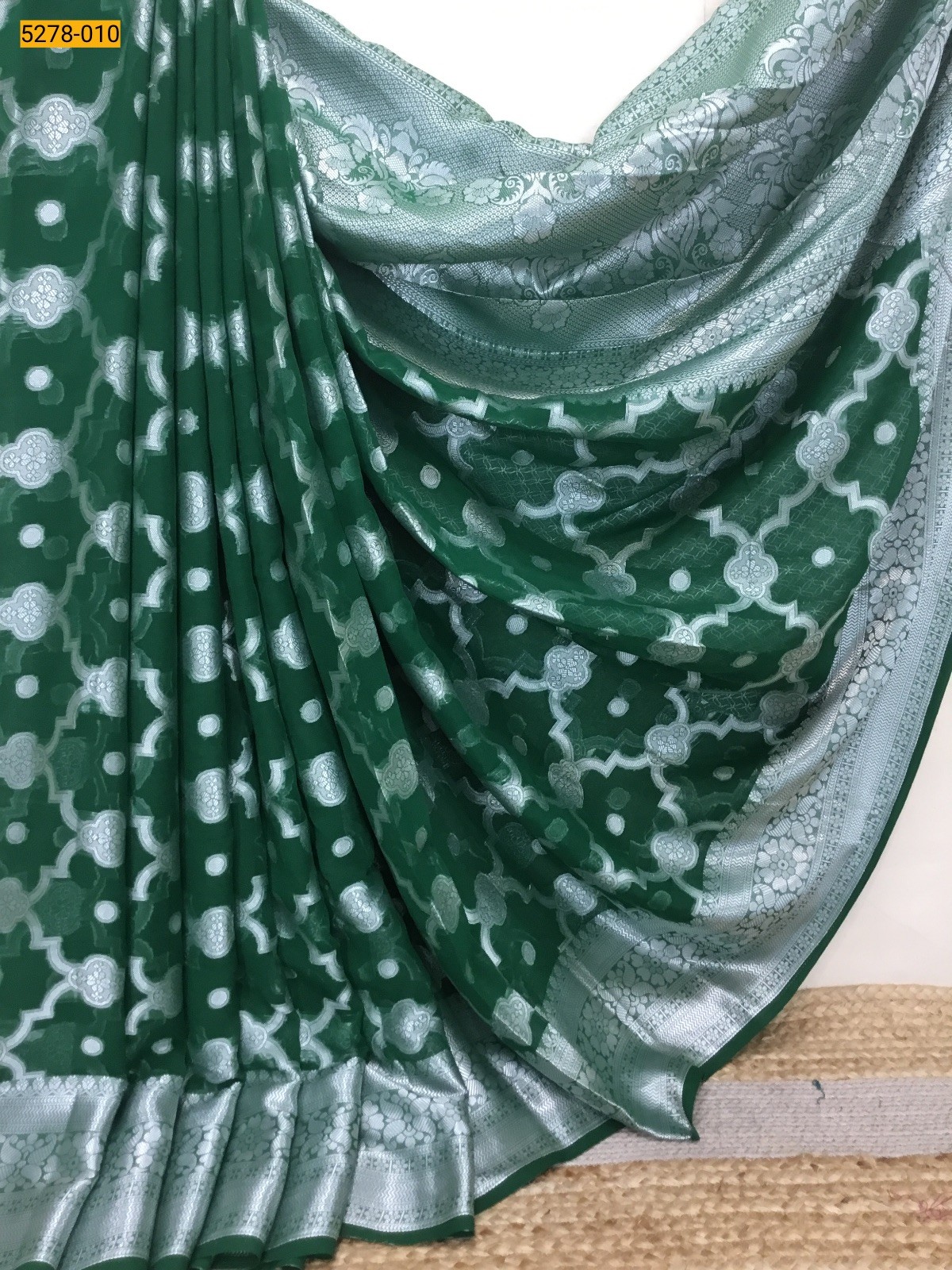 Green Georgette Silk Saree