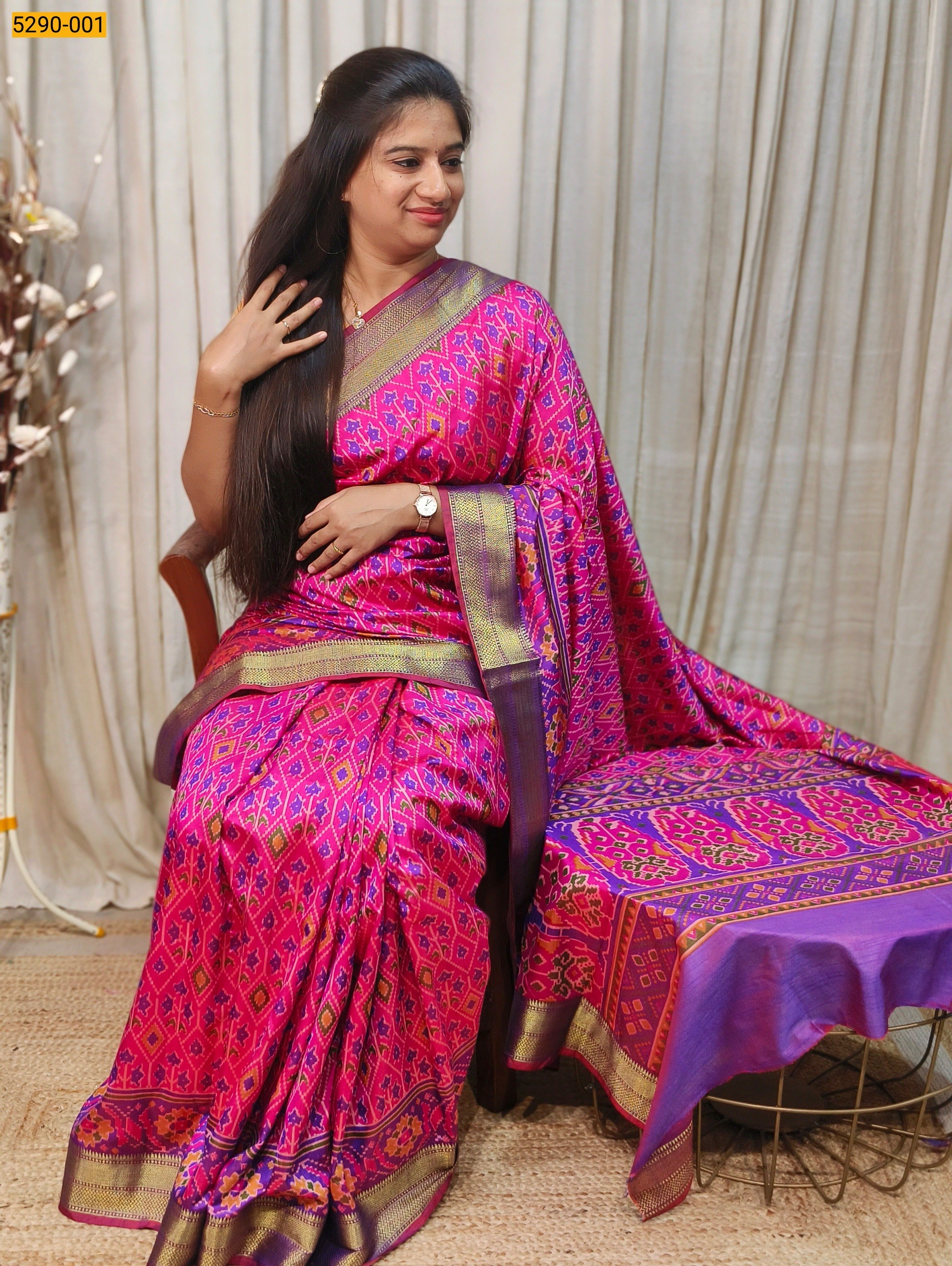 Pink Rajkot Patola Printed Silk Saree