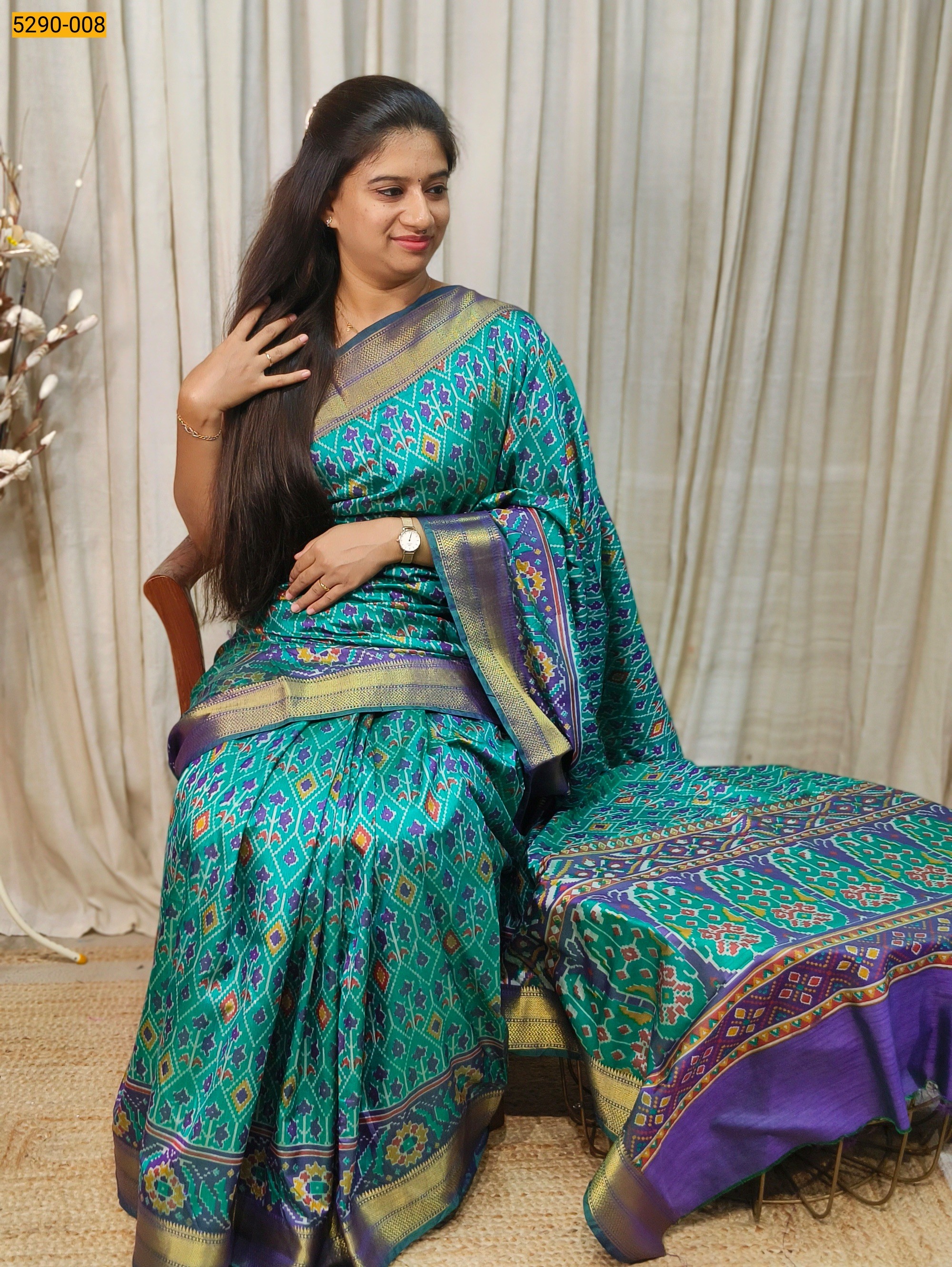 Green Rajkot Patola Printed Silk Saree