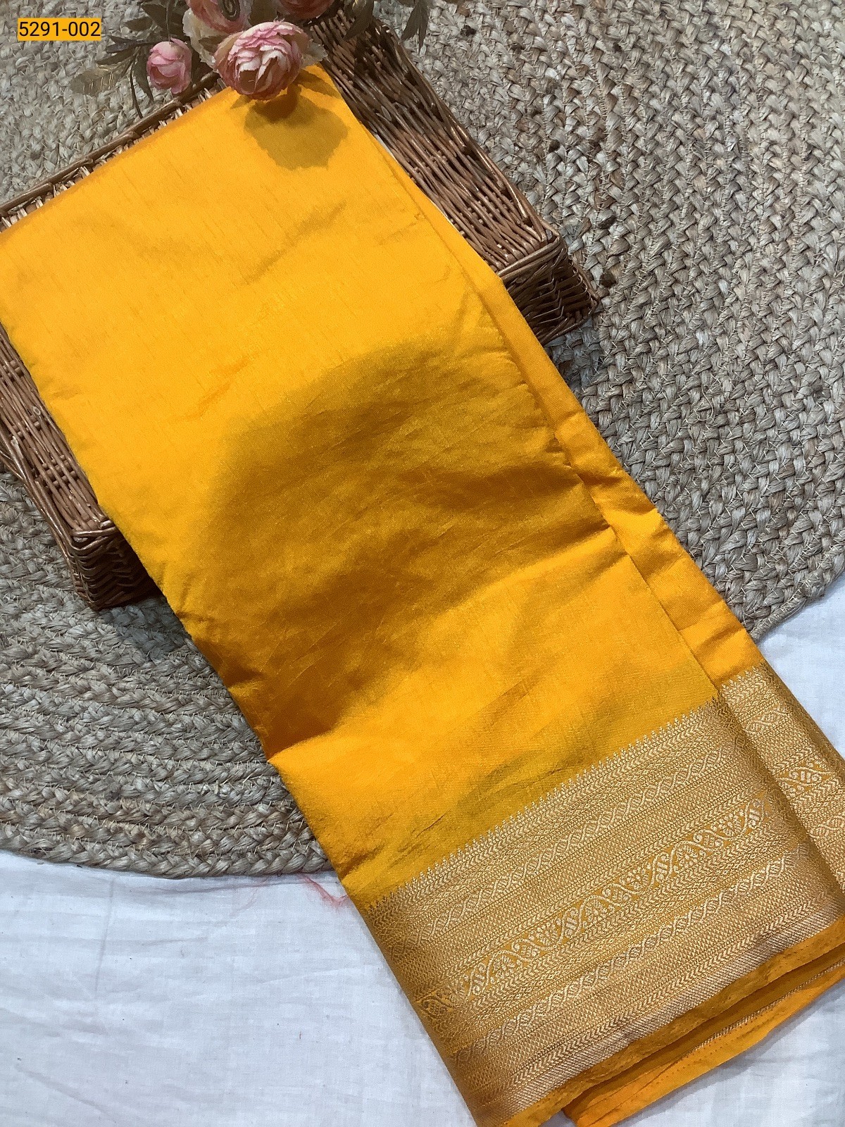 Yellow Premium Semi Tussar Silk Saree