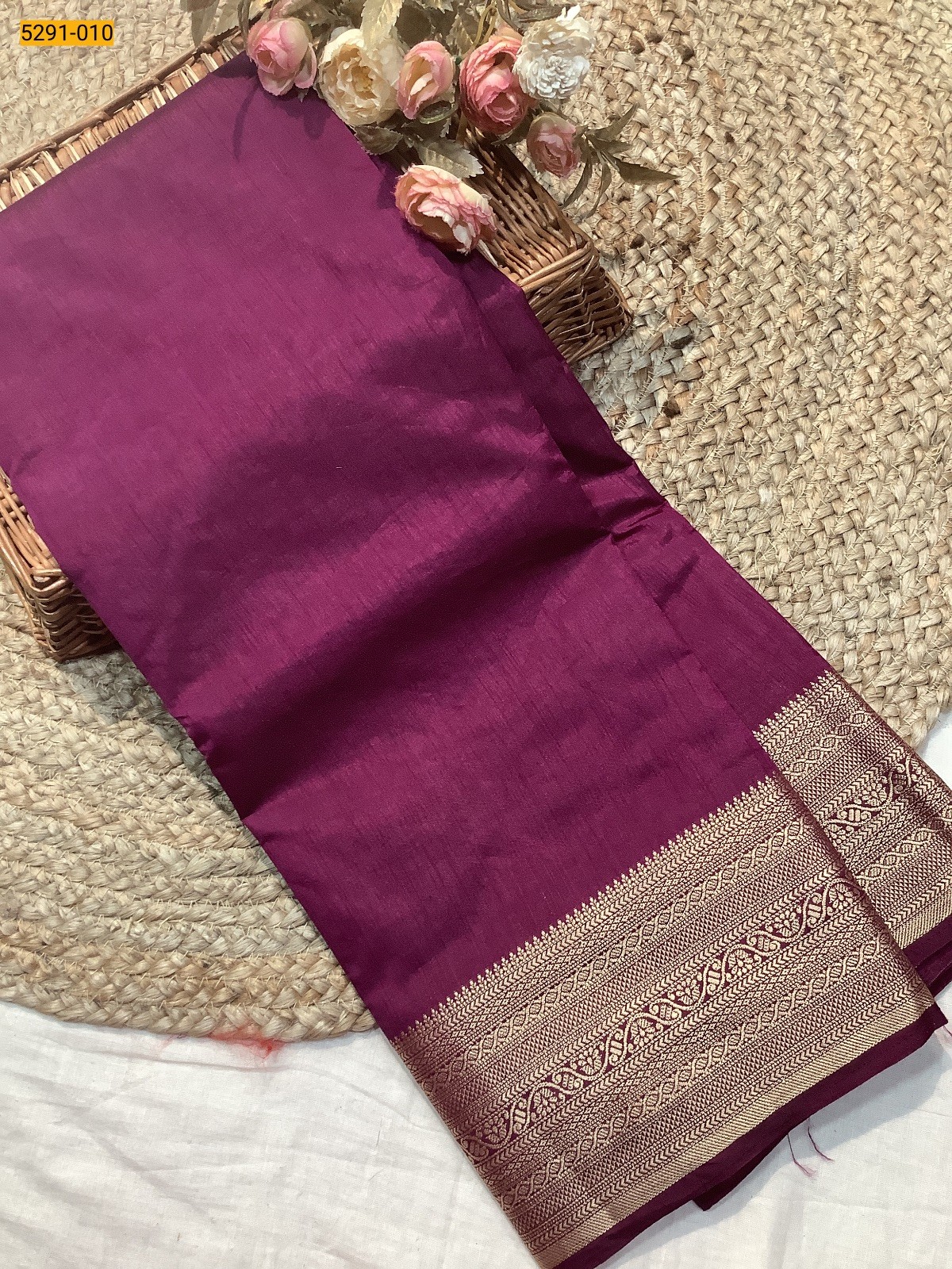 Violet Premium Semi Tussar Silk Saree