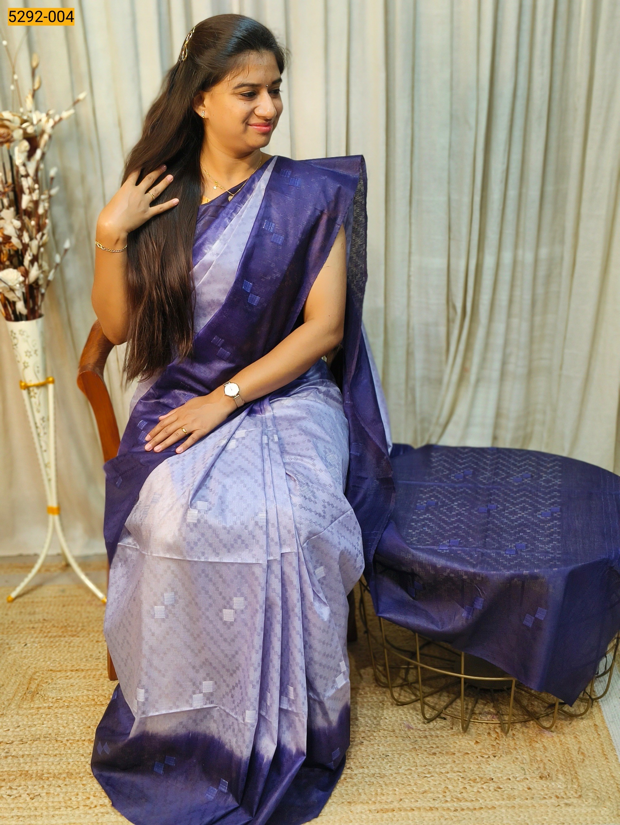 Blue Linen Katan Silk Saree