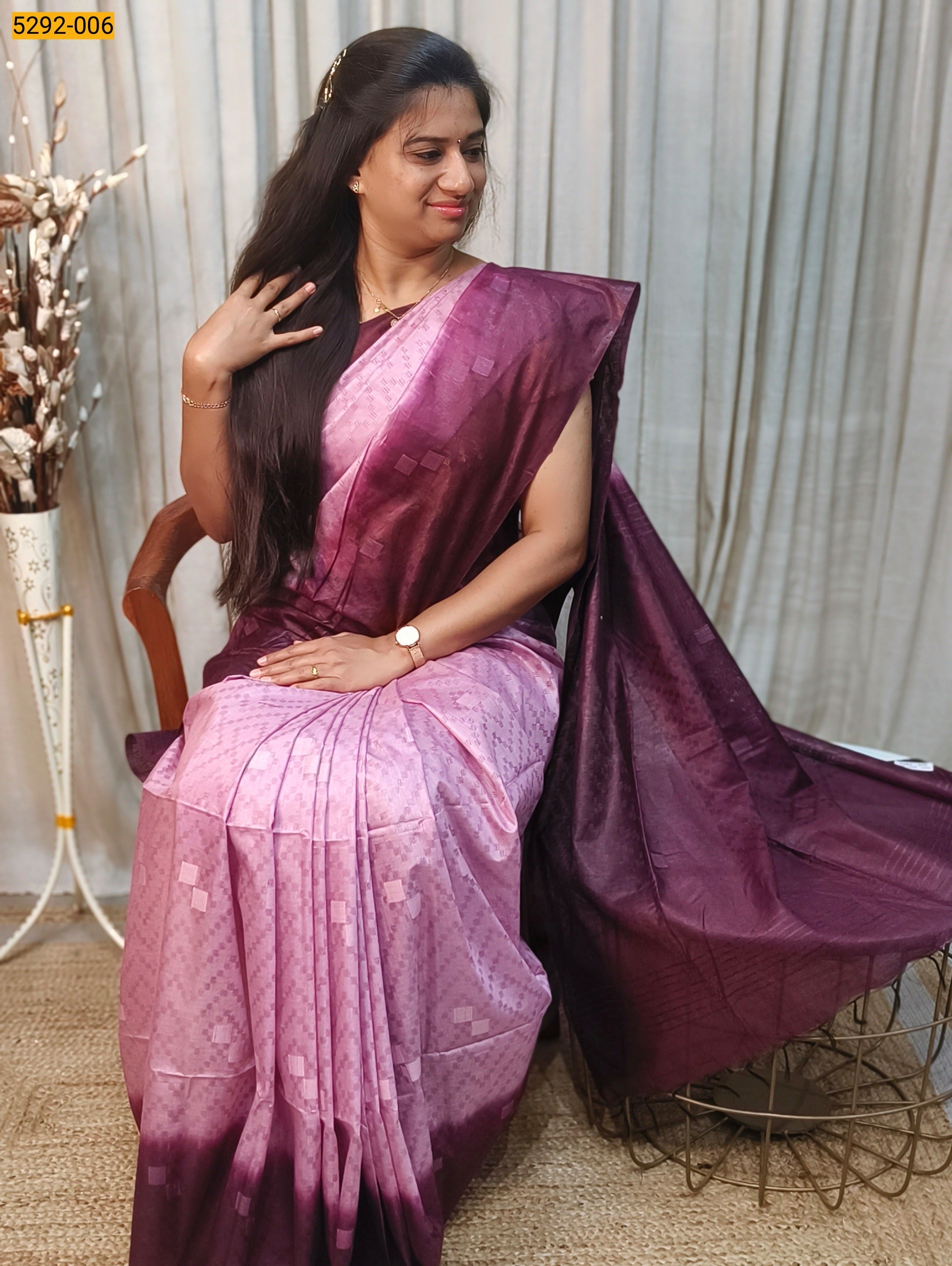 Magenta Linen Katan Silk Saree