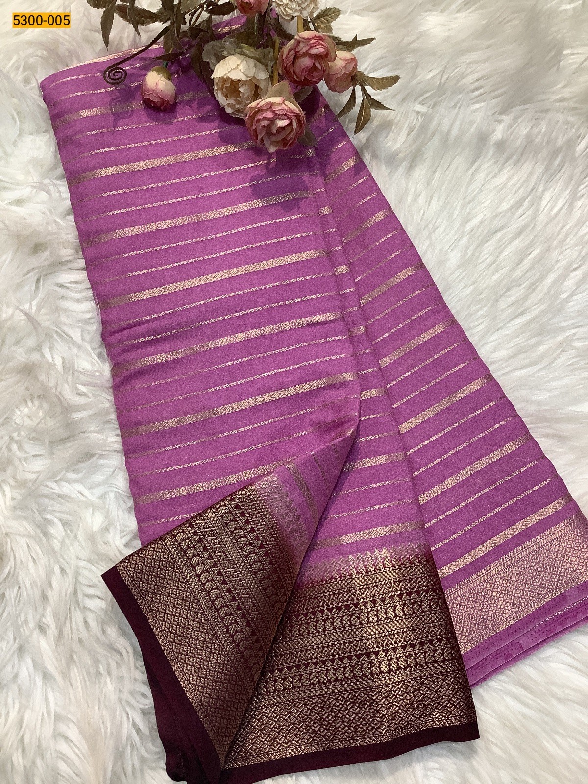 Pink Mysore Silk Saree