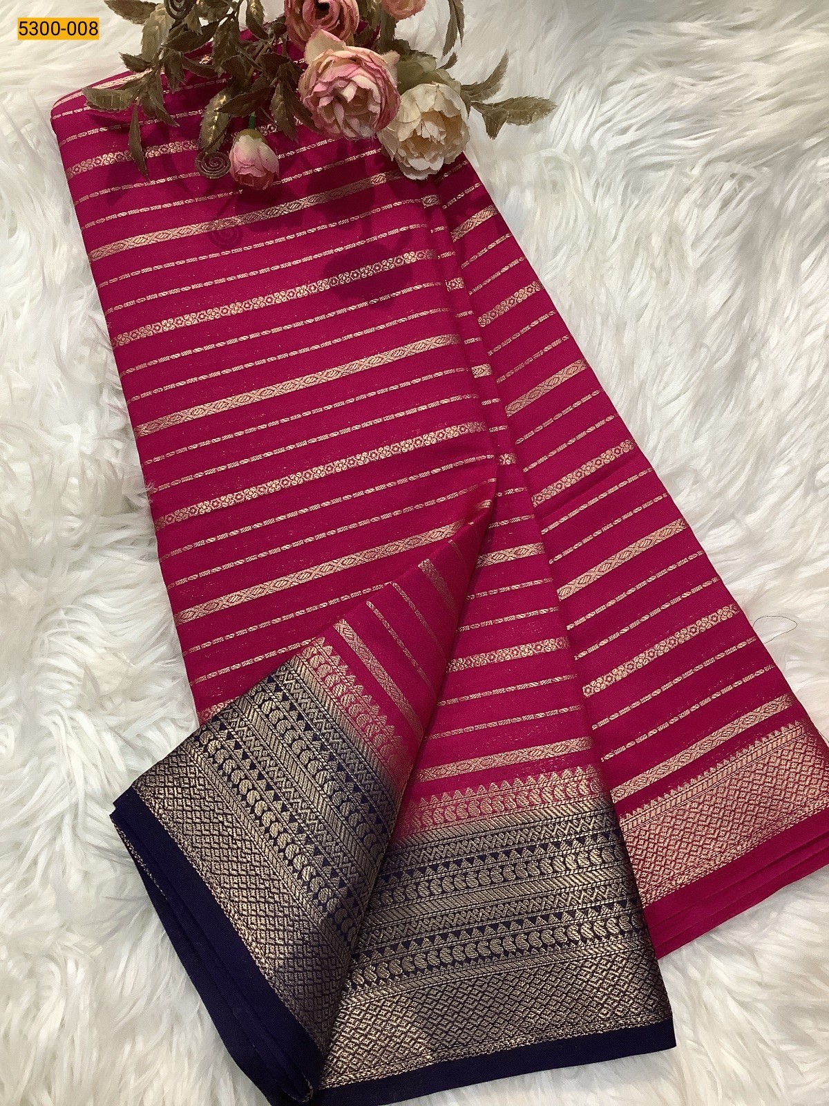 Pink Mysore Silk Saree