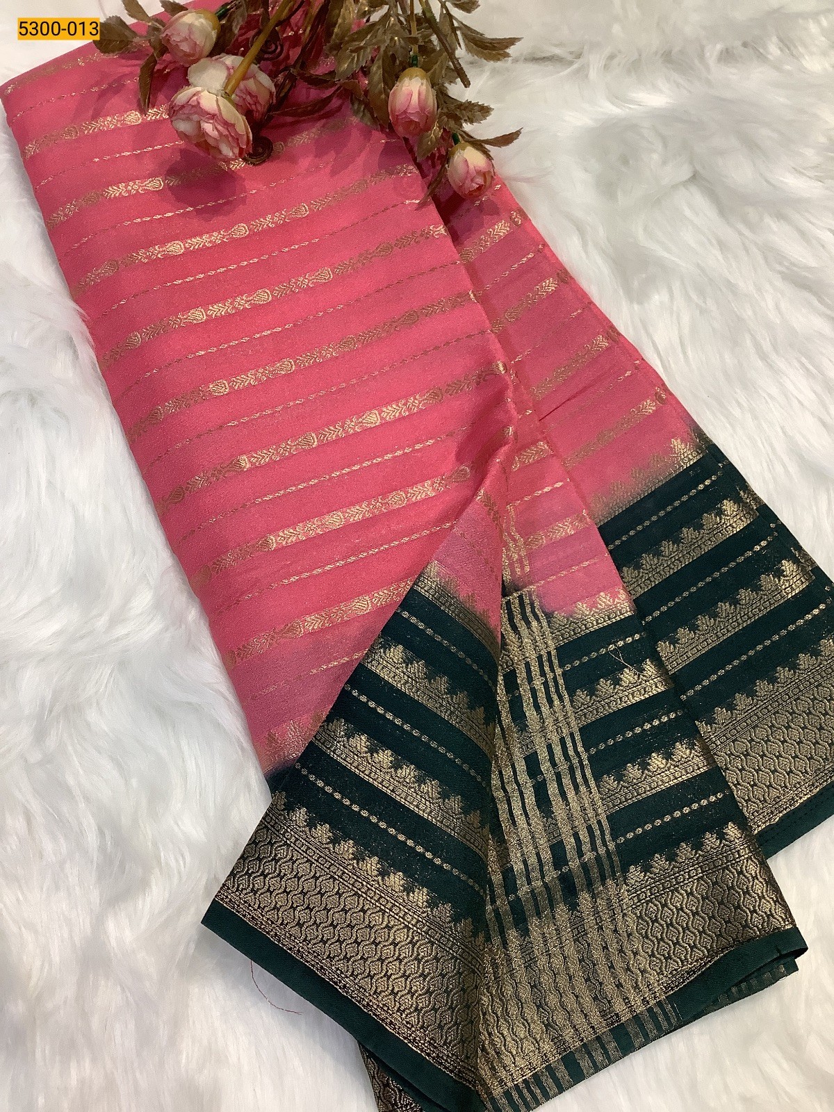 Pink Mysore Silk Saree