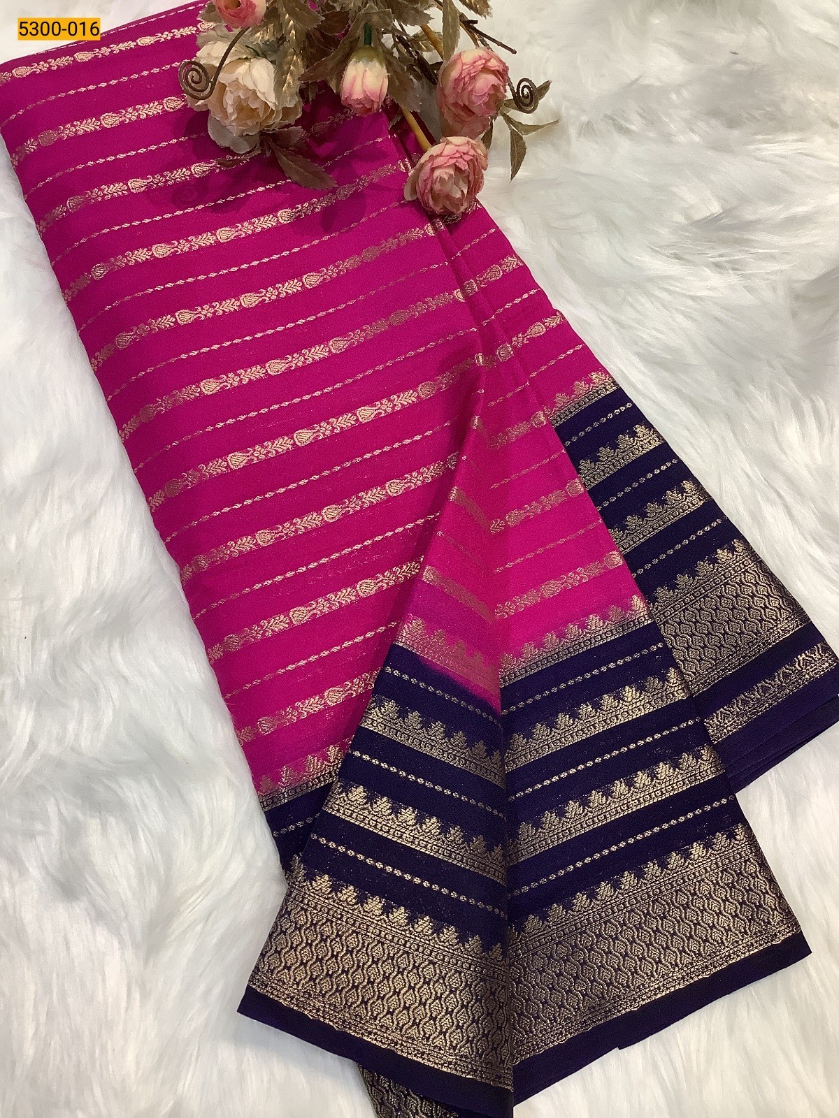 Rose Mysore Silk Saree