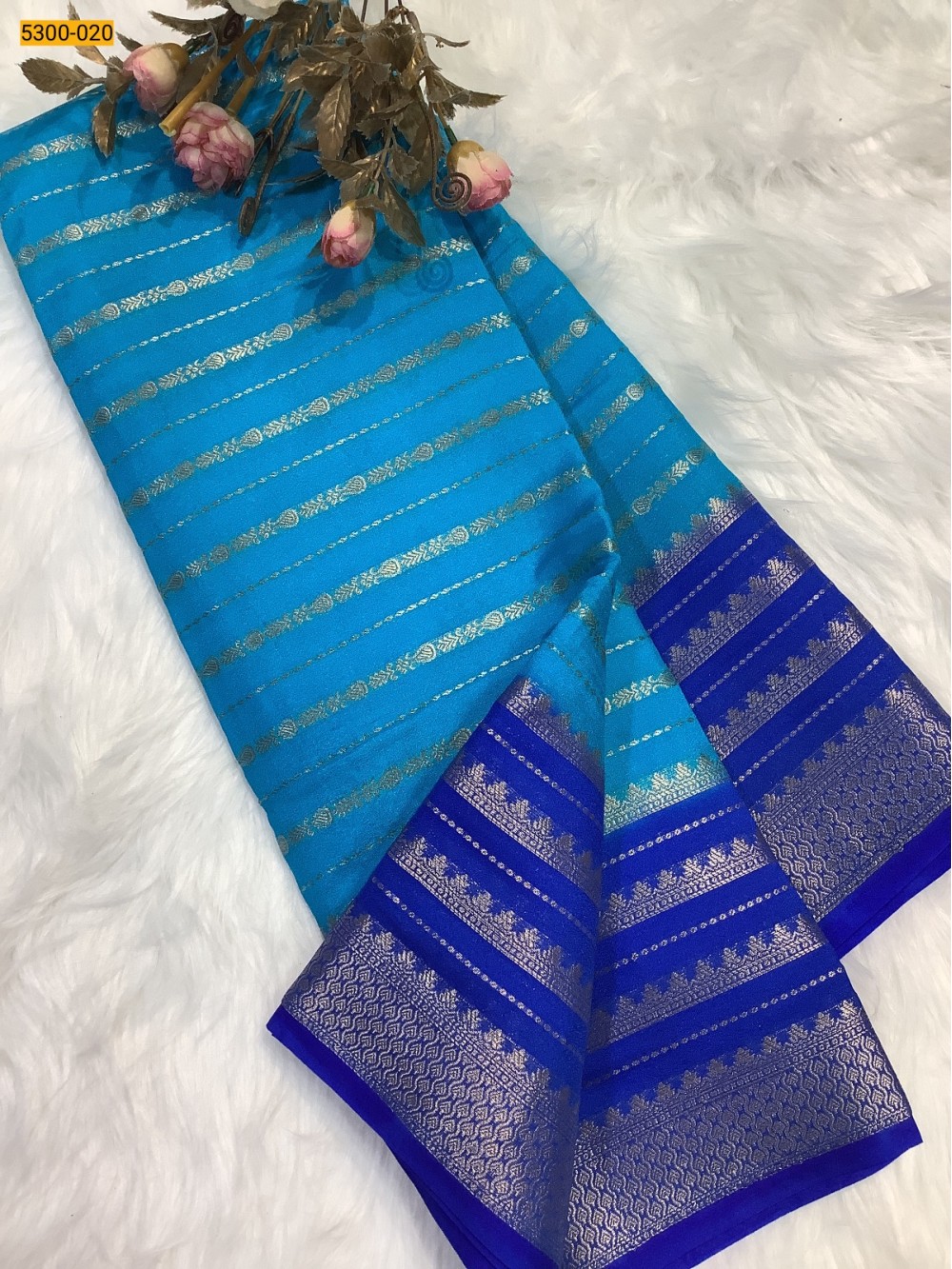 Blue Mysore Silk Saree