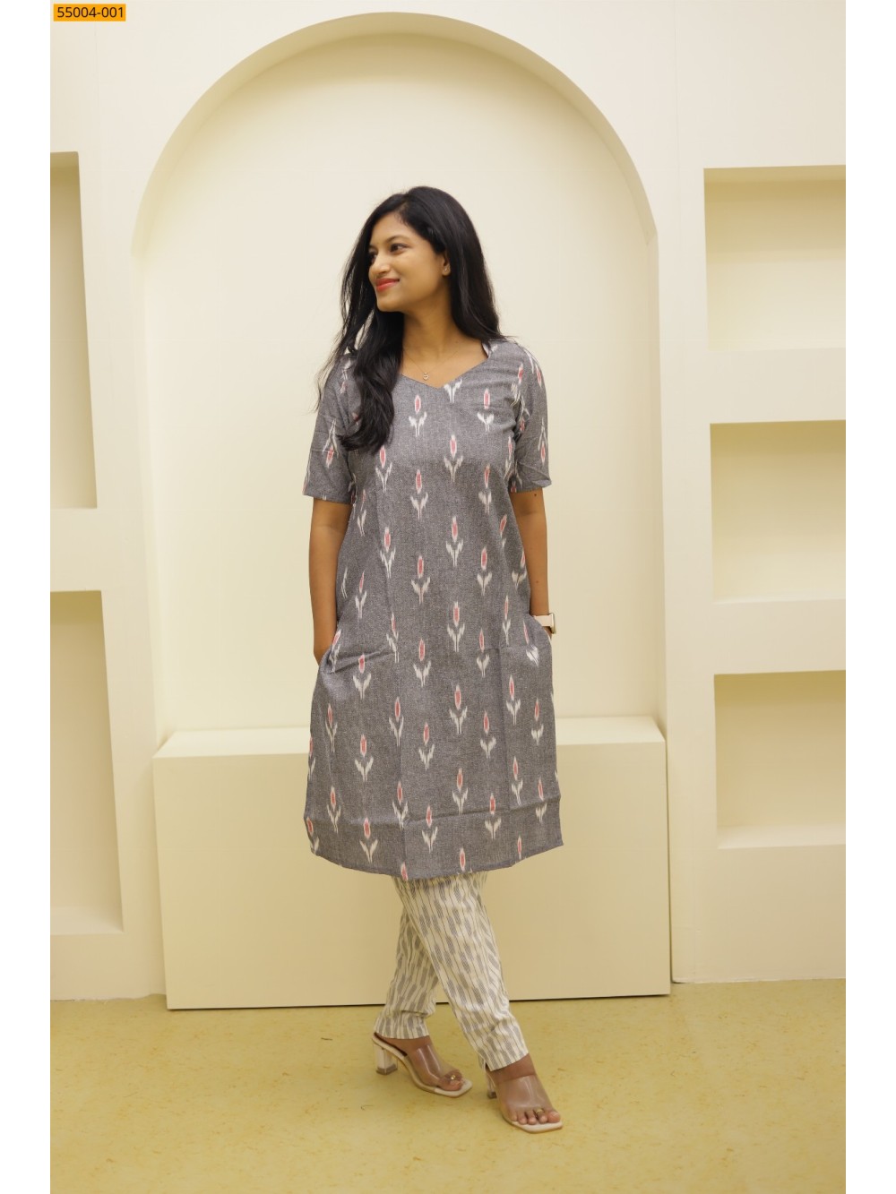 Gery Handloom Ikkat Stiched Co-ord Set Gery Handloom Ikkat Stiched Co-ord Set