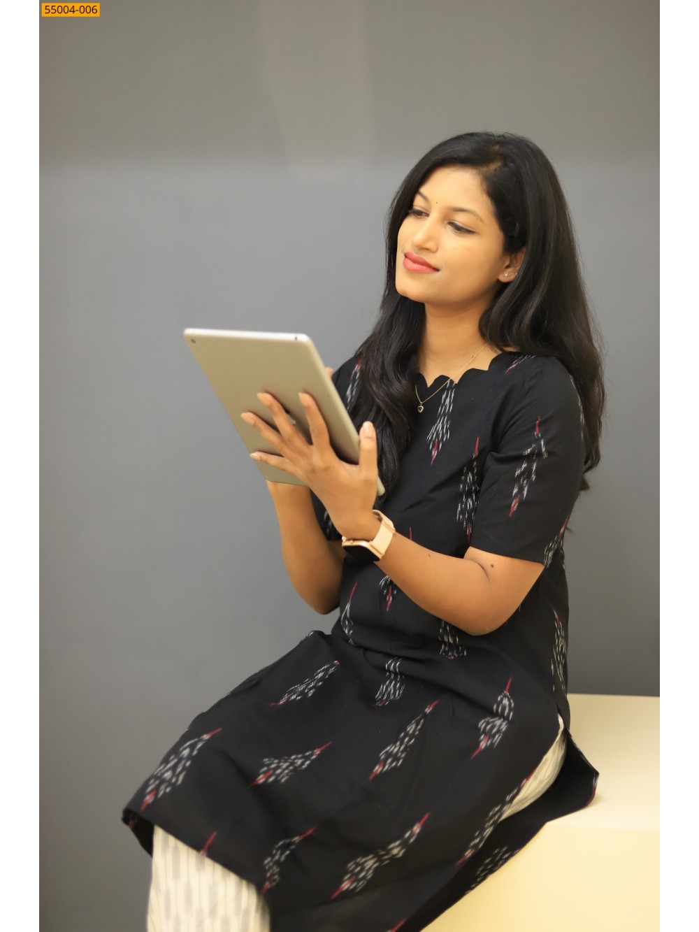 Black Handloom Ikkat Stiched Co-ord Set Black Handloom Ikkat Stiched Co-ord Set