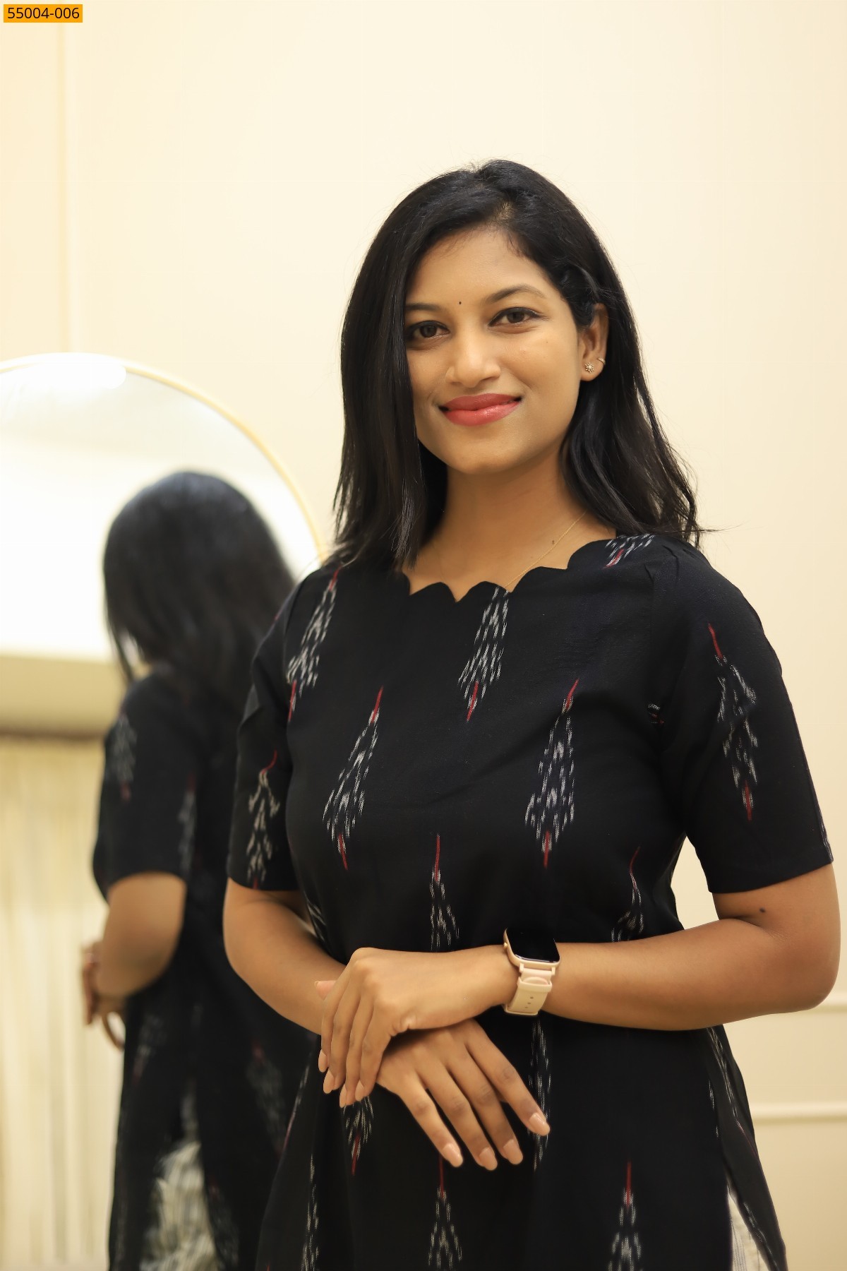 Black Handloom Ikkat Stiched Co-ord Set