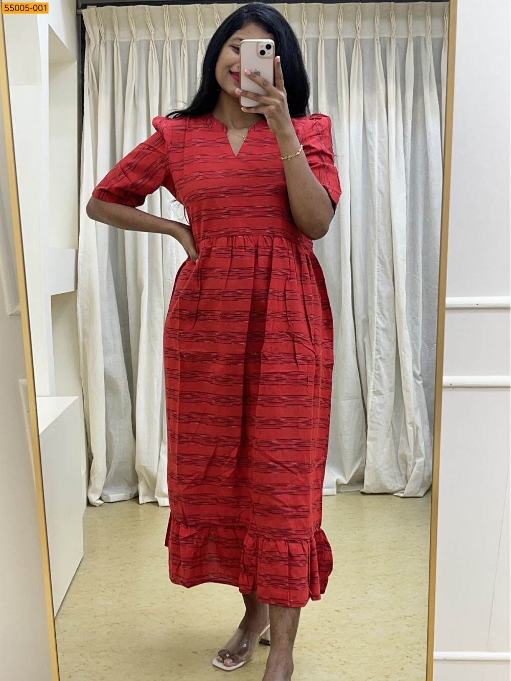 Red Ikkat Soft Pure Cotton Kurti Red Ikkat Soft Pure Cotton Kurti