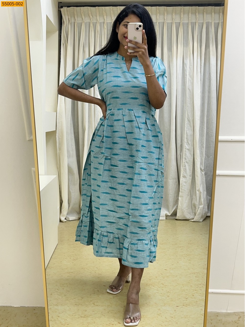 Blue Ikkat Soft Pure Cotton Kurti Blue Ikkat Soft Pure Cotton Kurti