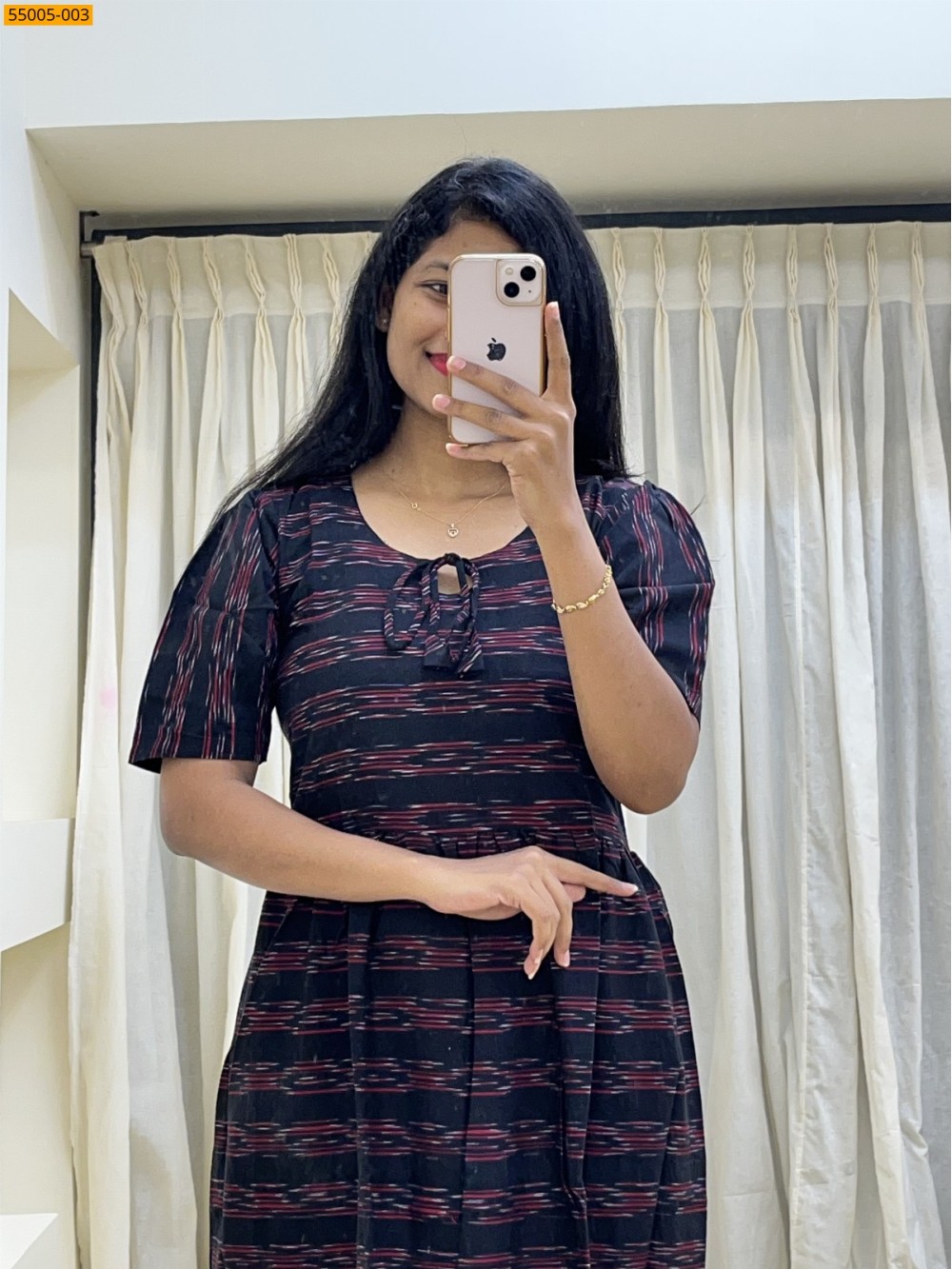 Black Ikkat Soft Pure Cotton Kurti Black Ikkat Soft Pure Cotton Kurti