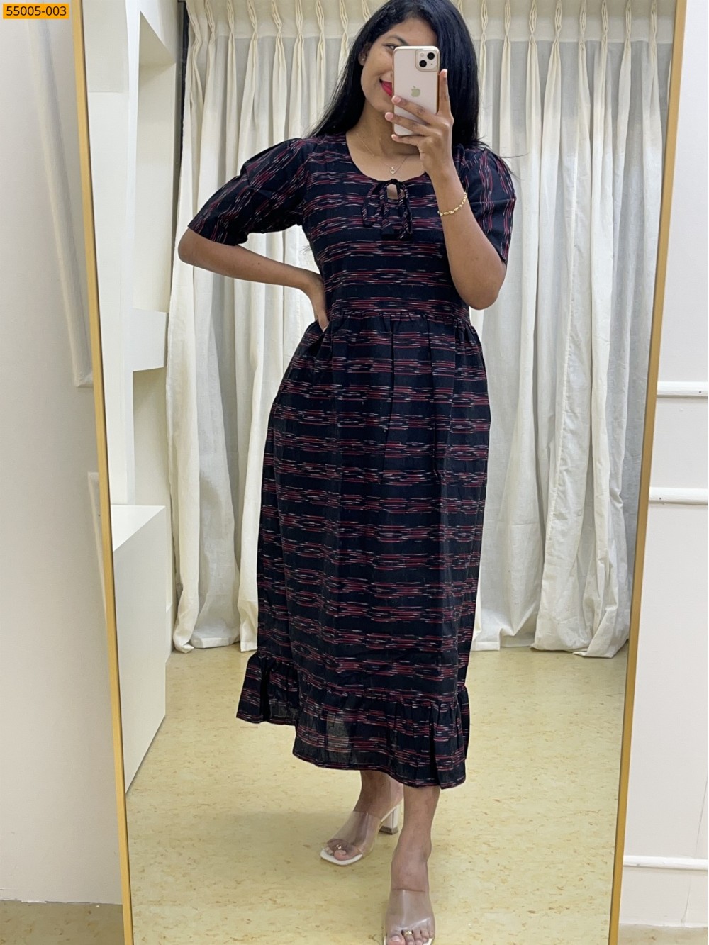 Black Ikkat Soft Pure Cotton Kurti Black Ikkat Soft Pure Cotton Kurti