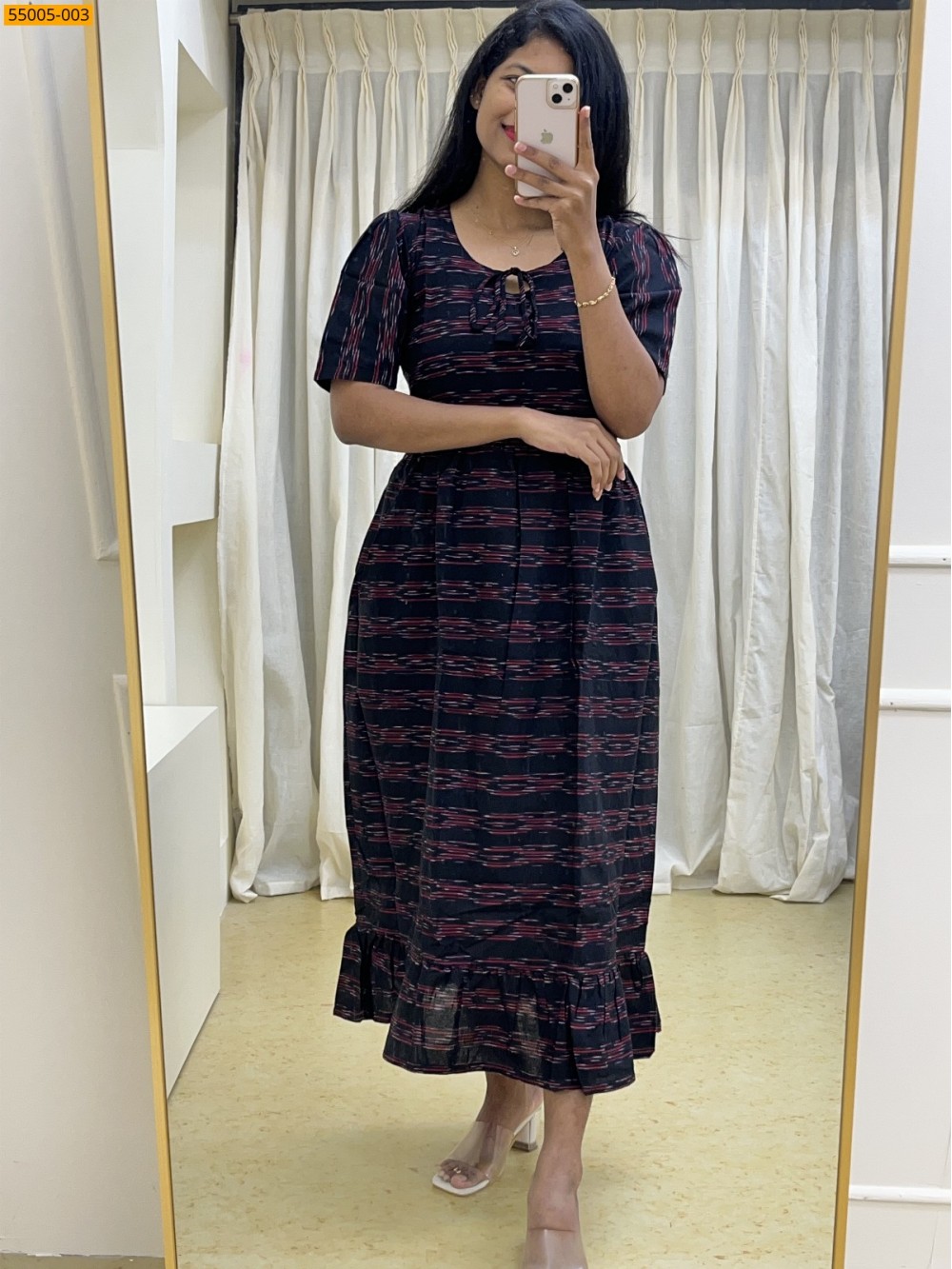 Black Ikkat Soft Pure Cotton Kurti Black Ikkat Soft Pure Cotton Kurti