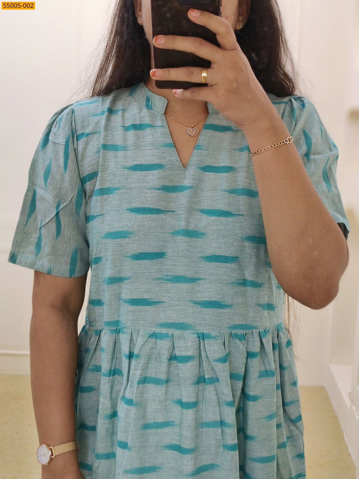 Blue Ikkat Soft Pure Cotton Kurti