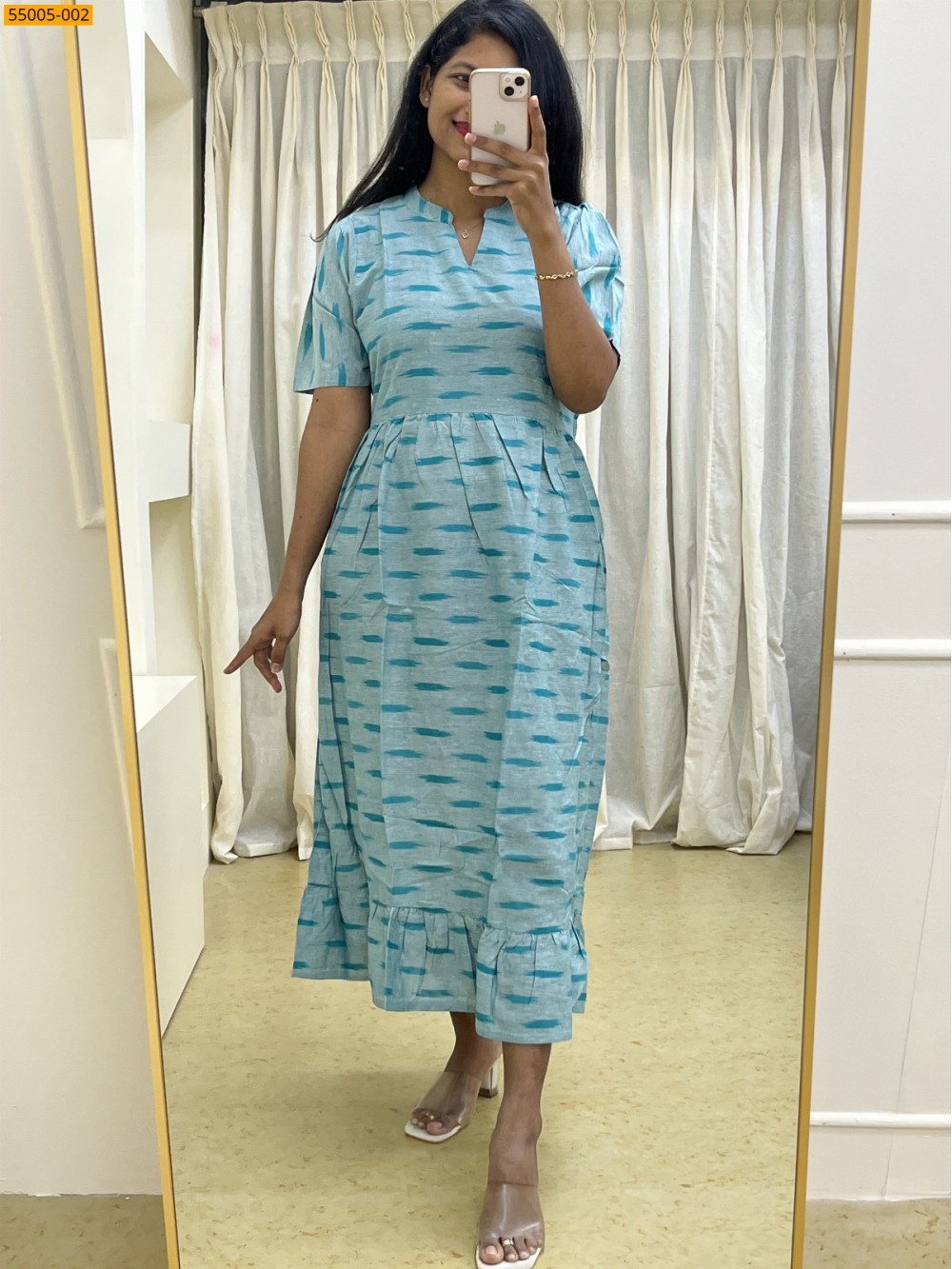 Blue Ikkat Soft Pure Cotton Kurti Blue Ikkat Soft Pure Cotton Kurti