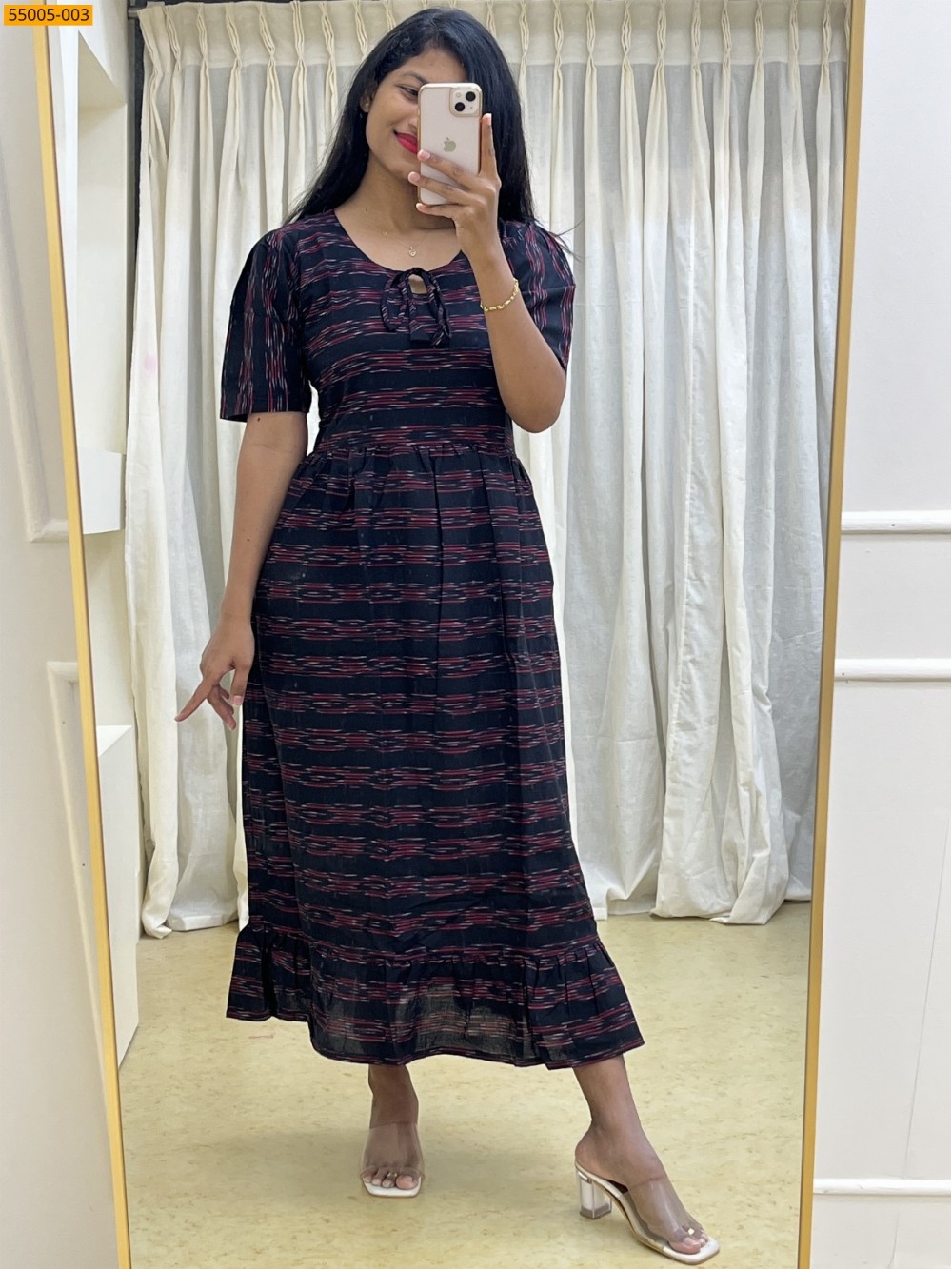 Black Ikkat Soft Pure Cotton Kurti Black Ikkat Soft Pure Cotton Kurti