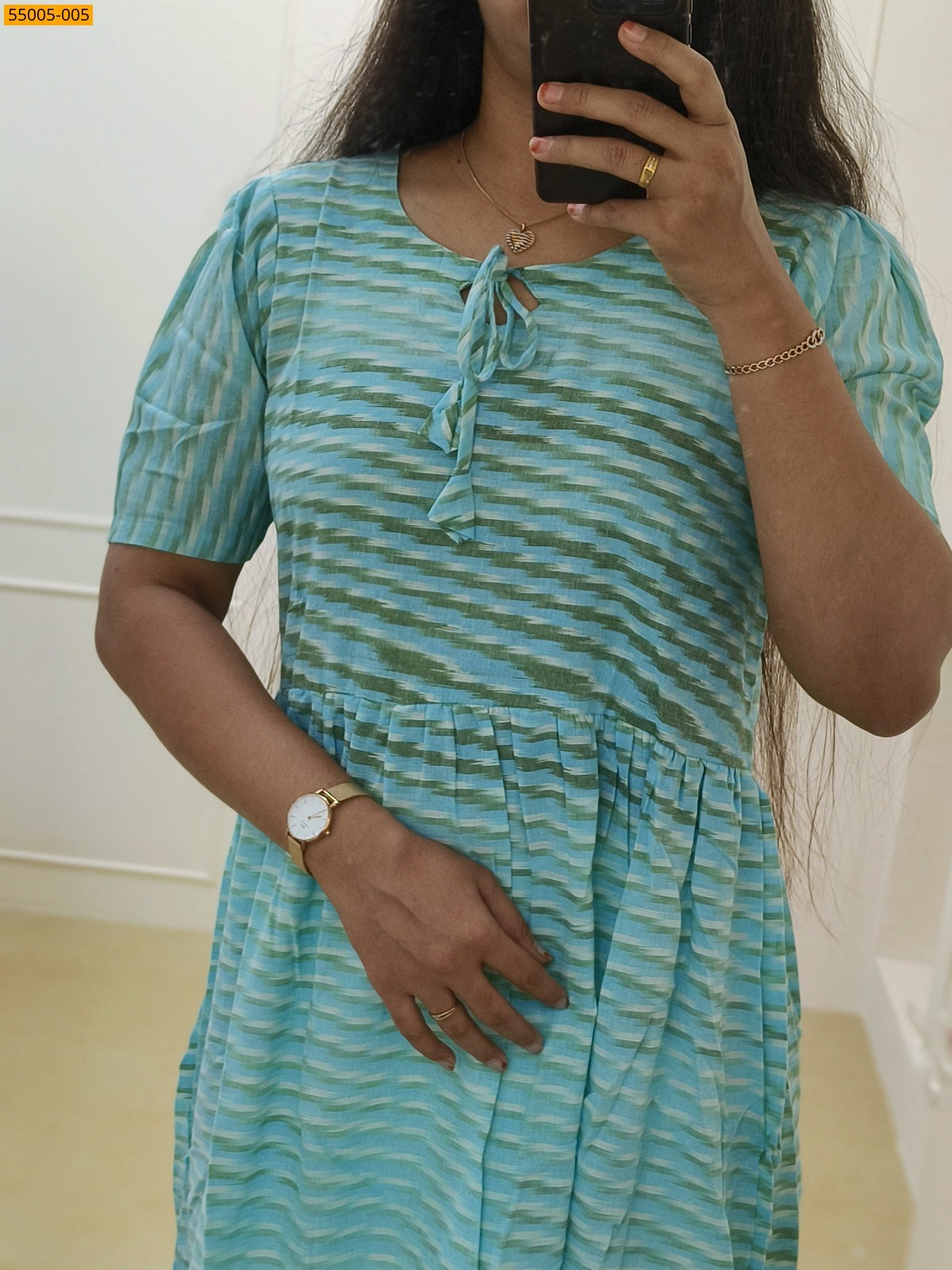 Blue Ikkat Soft Pure Cotton Kurti