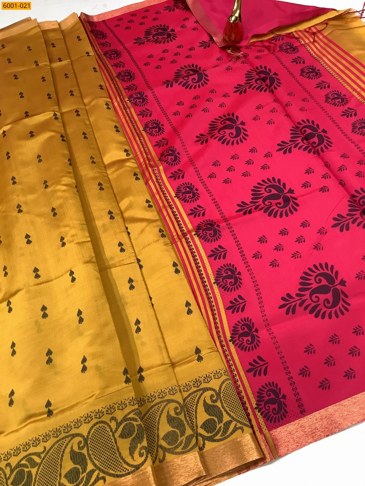 Yellow Raw soft silk sarees