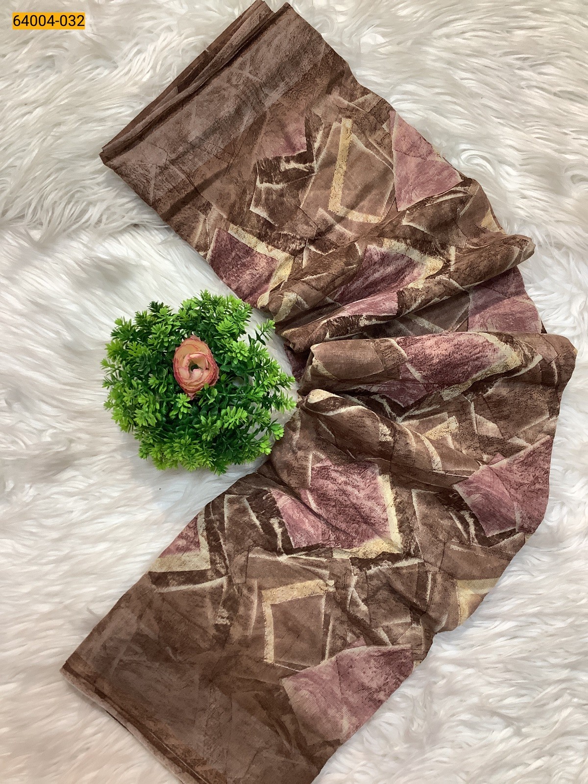 Linen cotton printed sarees