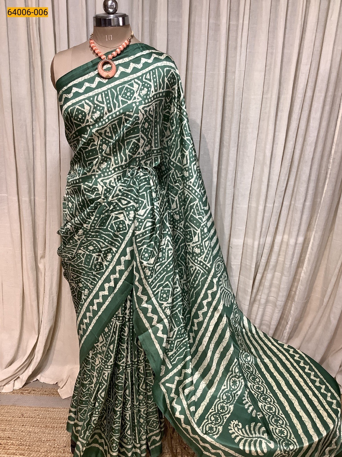 Green Crepe Silk Saree