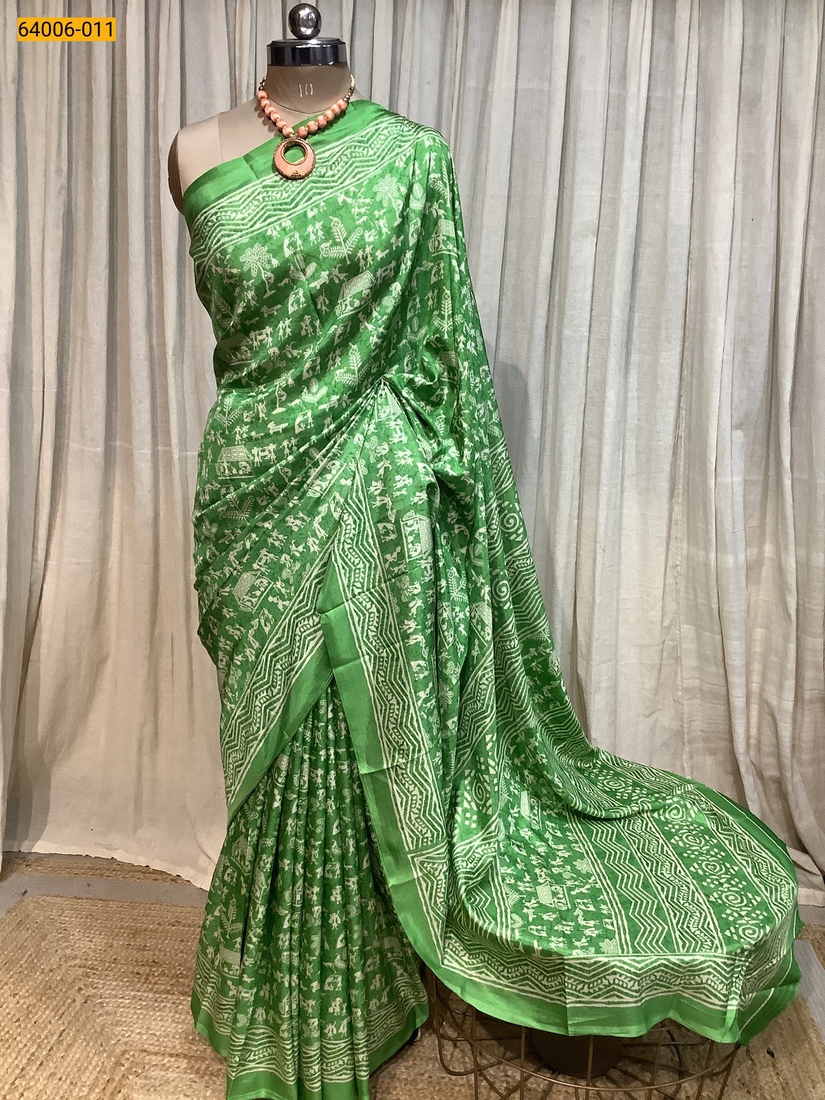 Green Crepe Silk Saree