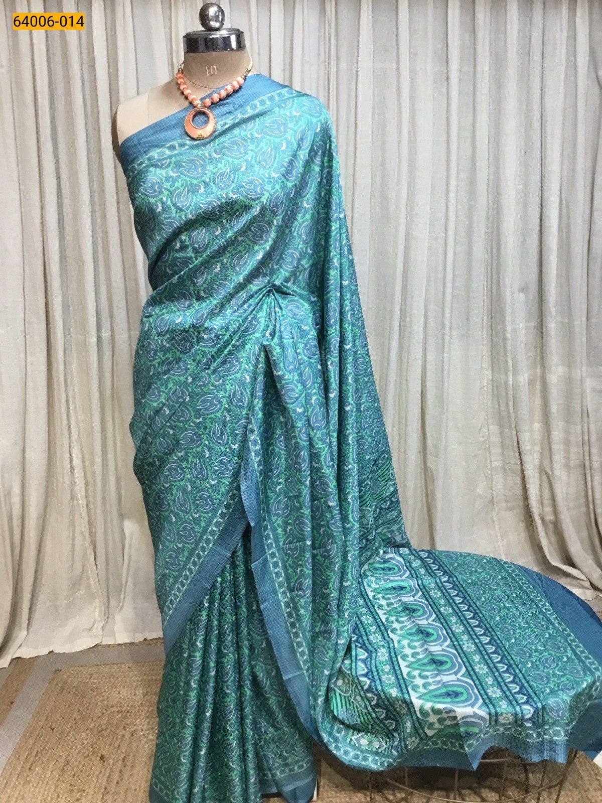 Blue Crepe Silk Saree