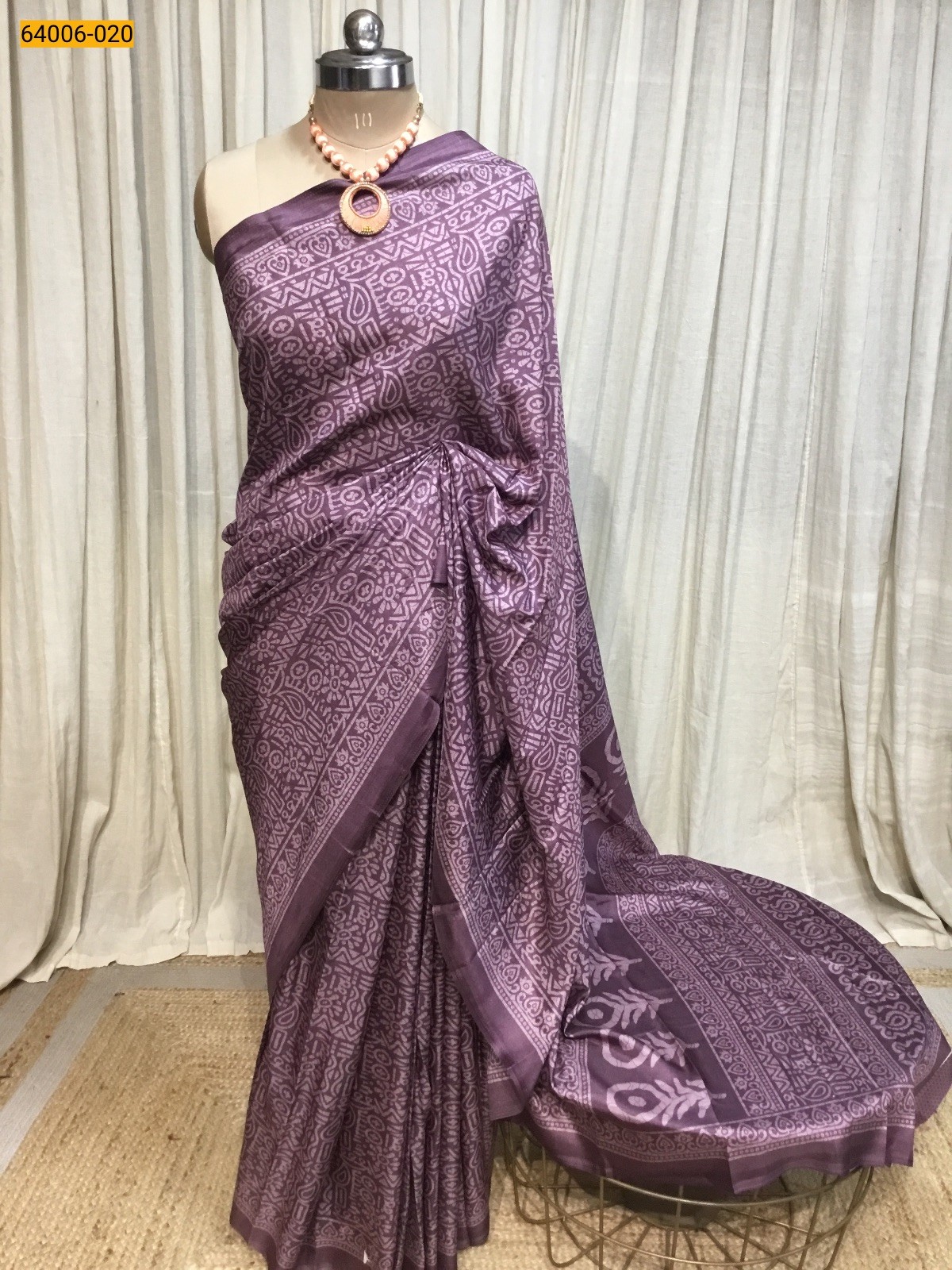 Wine Crepe Silk Saree