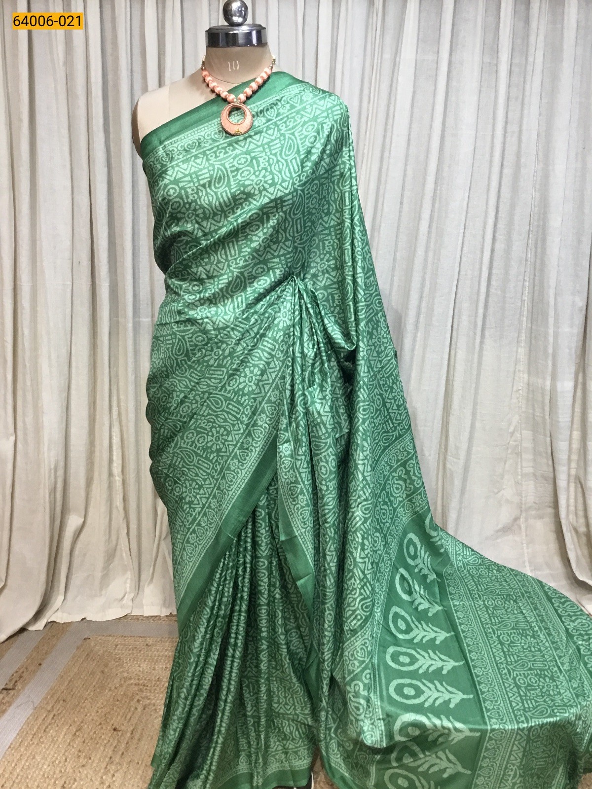 Green Crepe Silk Saree