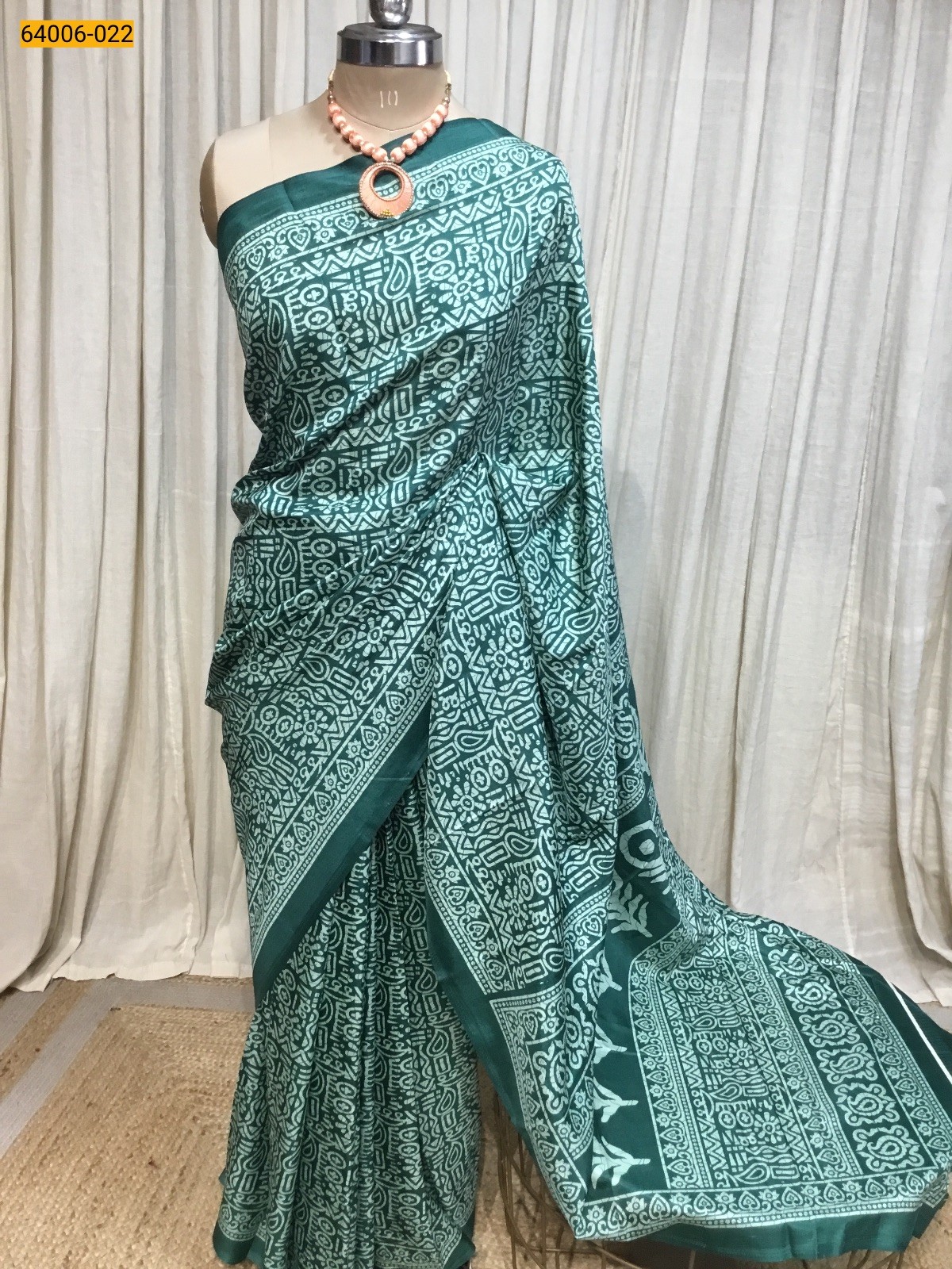 Green Crepe Silk Saree