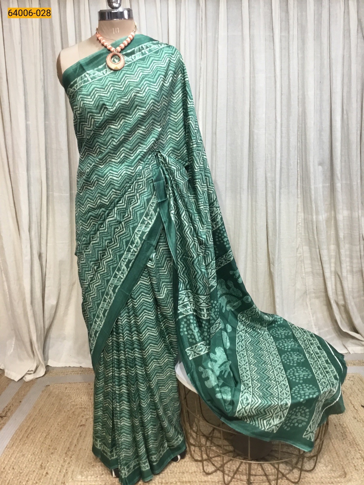 Green Crepe Silk Saree