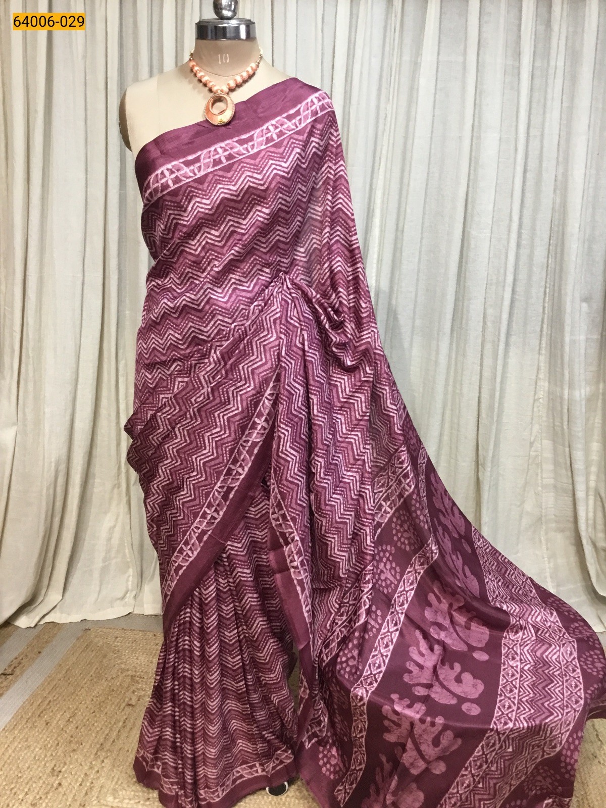 Wine Crepe Silk Saree