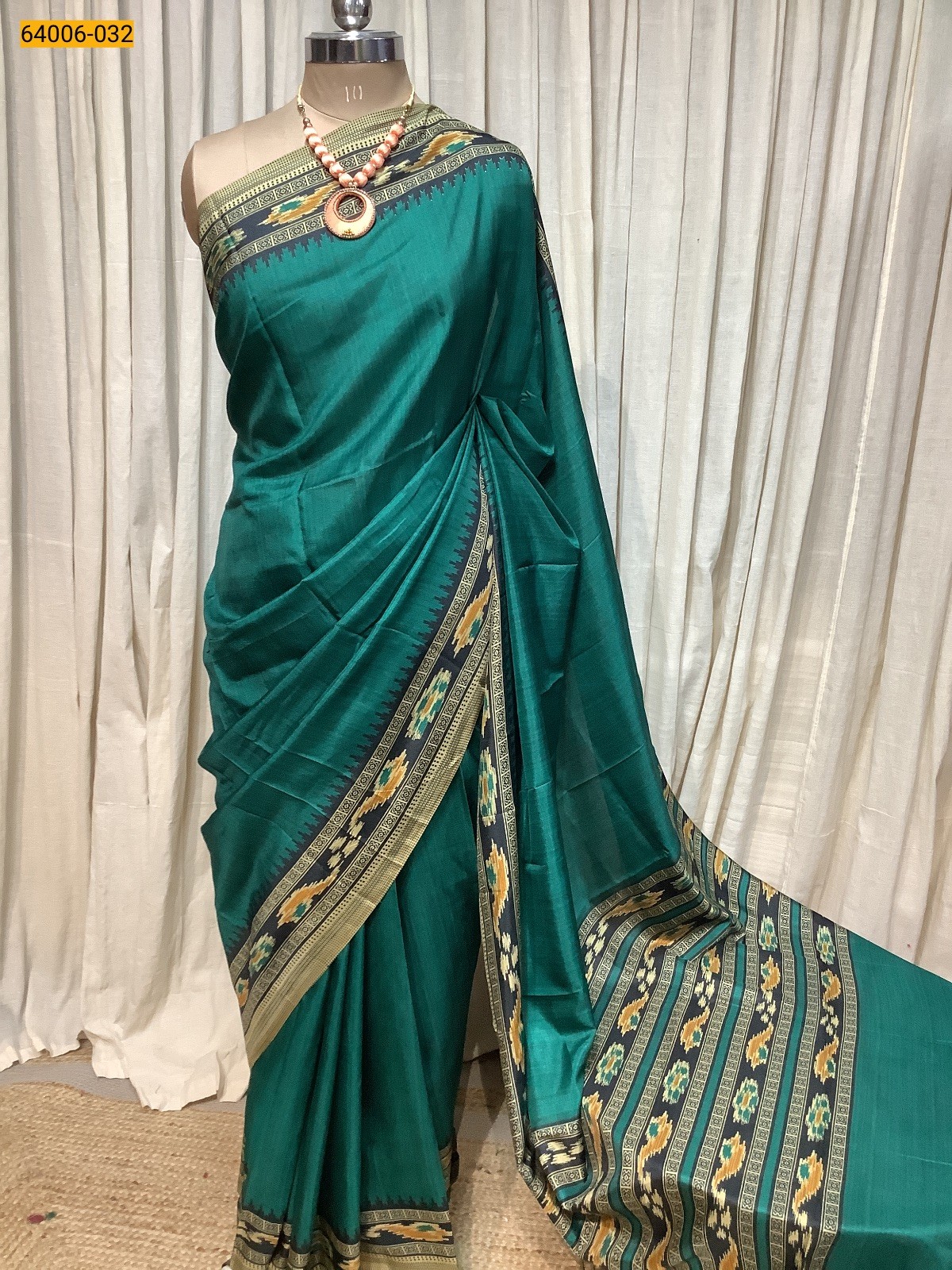 Green Crepe Silk Saree