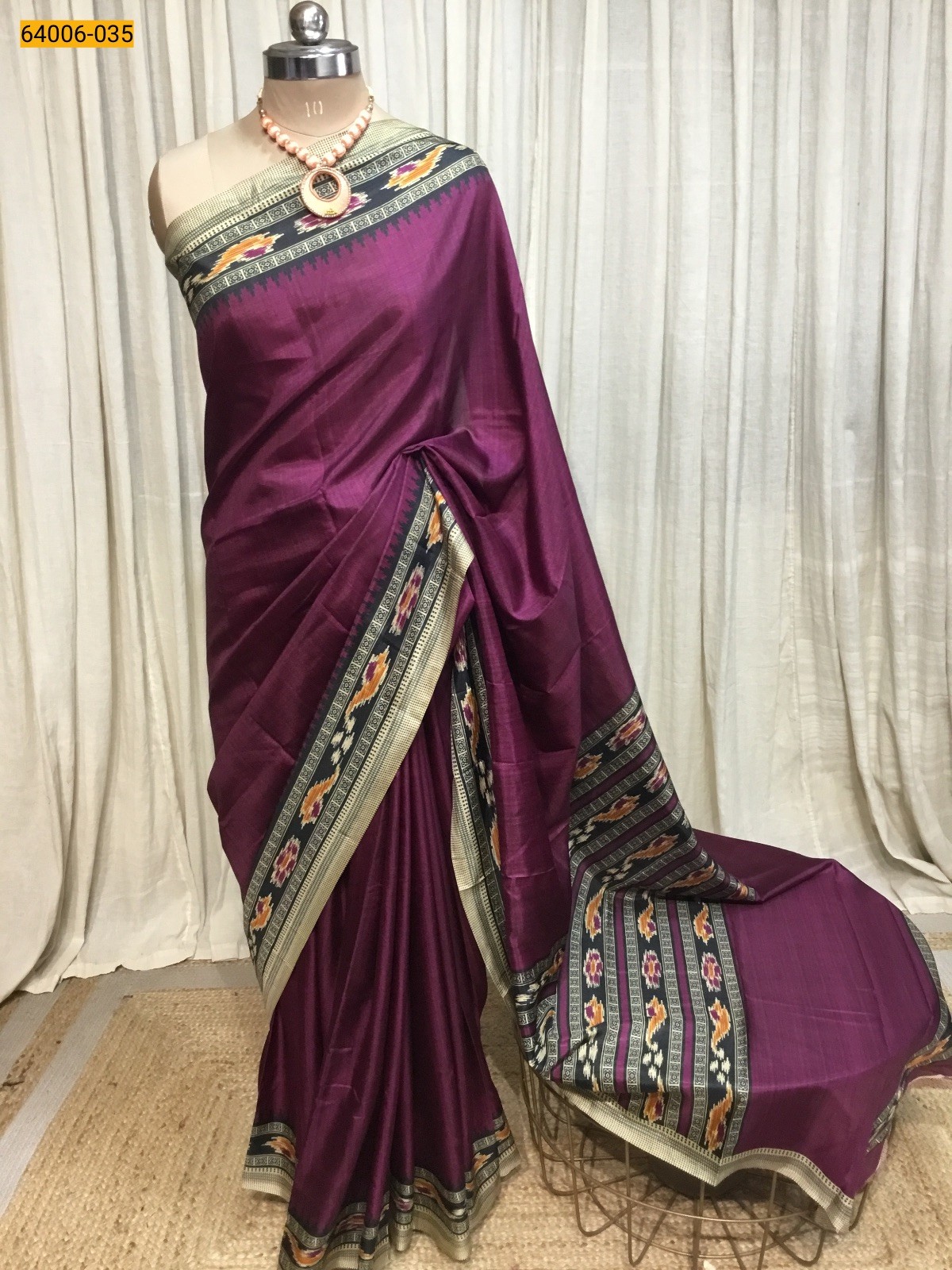 Magenta Crepe Silk Saree