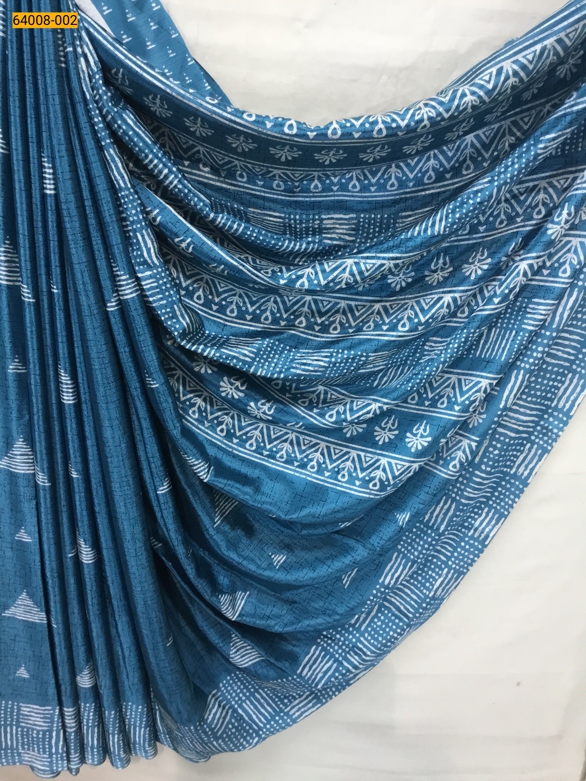 Blue Crafty Crape Silk Saree