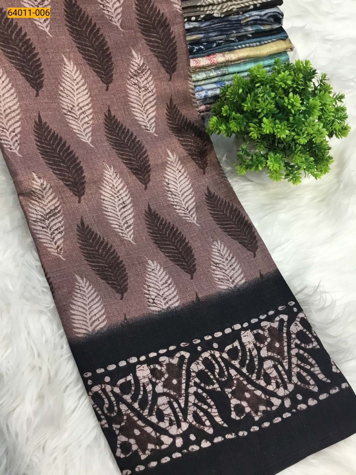 Brown Bhagalpur Fancy Silk Printed Saree