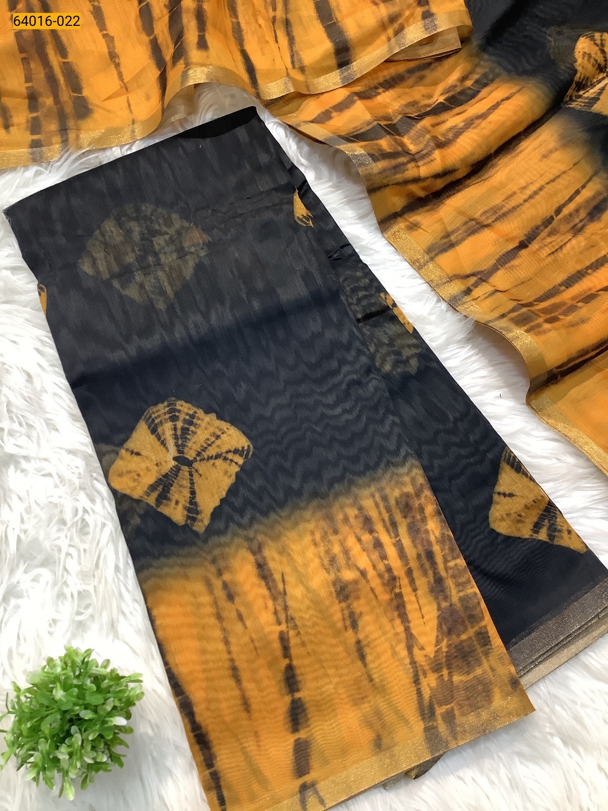 Black Bagru Style Printed Fancy Linen Cotton Silk Blended Saree